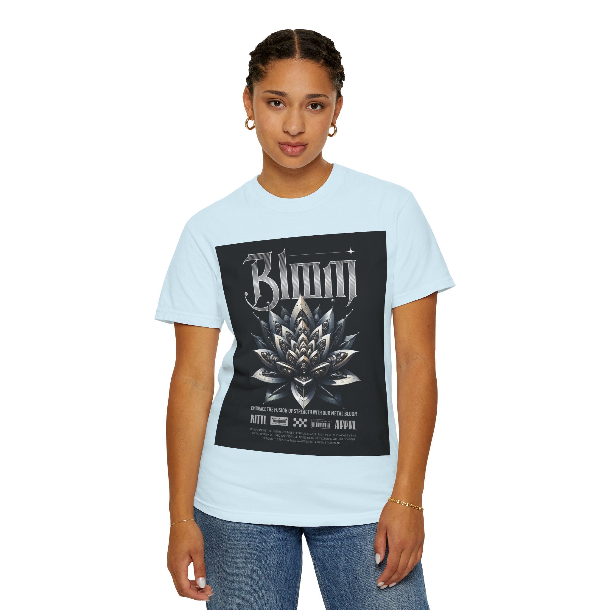 Metal Lotus Graphic T-Shirt — "Bloom" Gothic Band Poster Tee