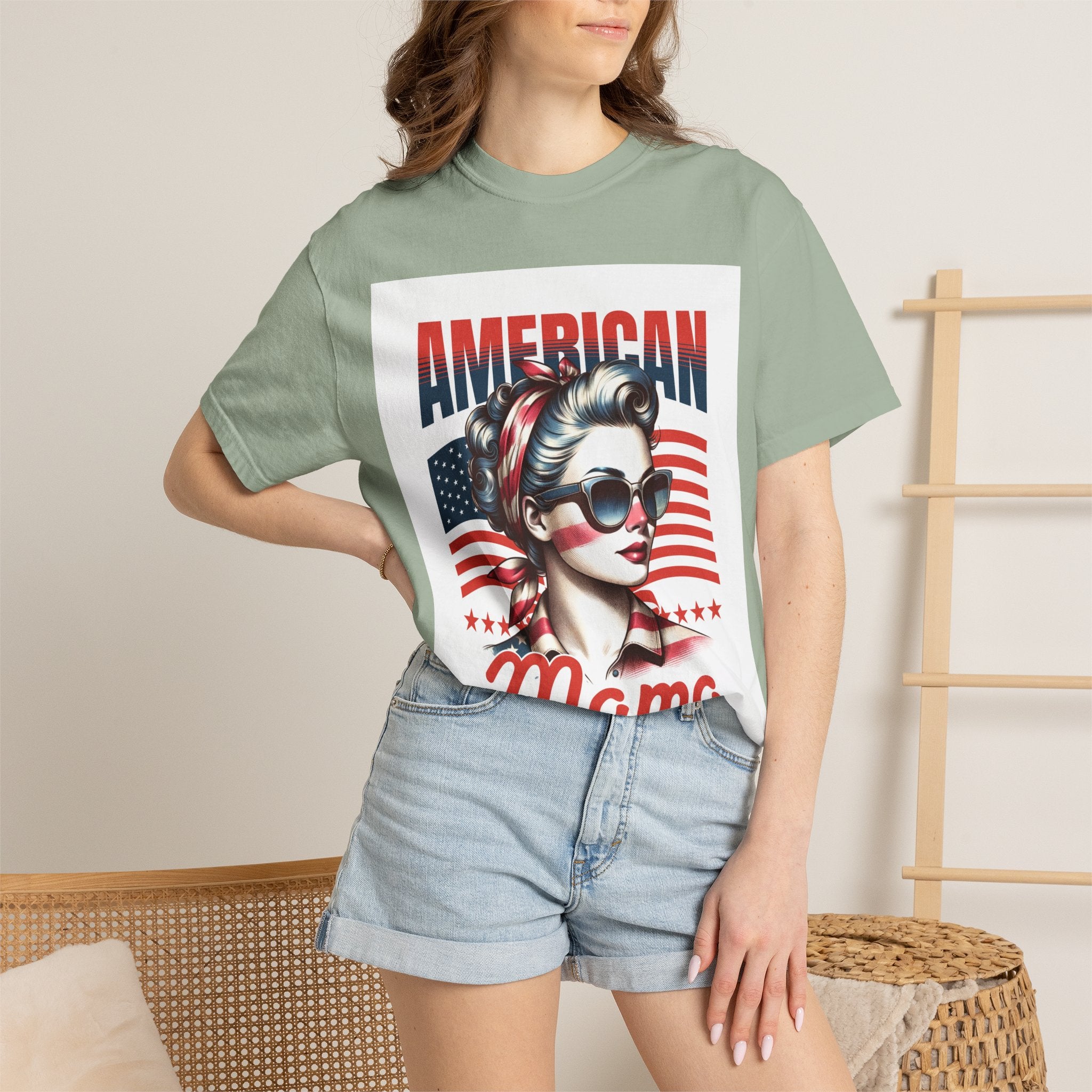 American Mama T‑Shirt — Vintage Patriotic Mom Tee