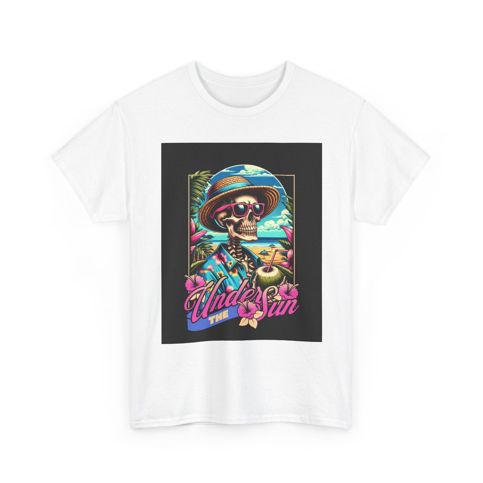 Skull Beach Tee — "Under the Sun" Retro Surf Graphic T-Shirt