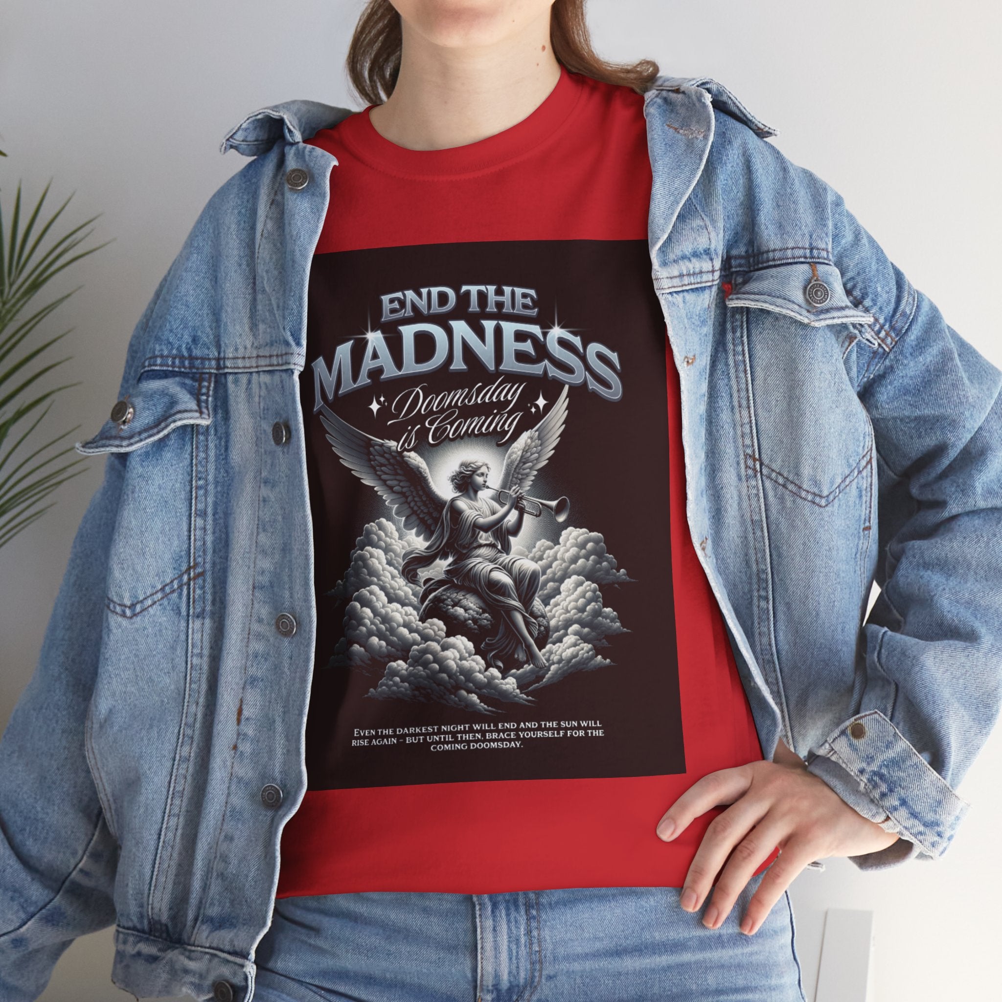 End the Madness Angel Graphic Tee — Vintage Gothic Band-Style T-Shirt
