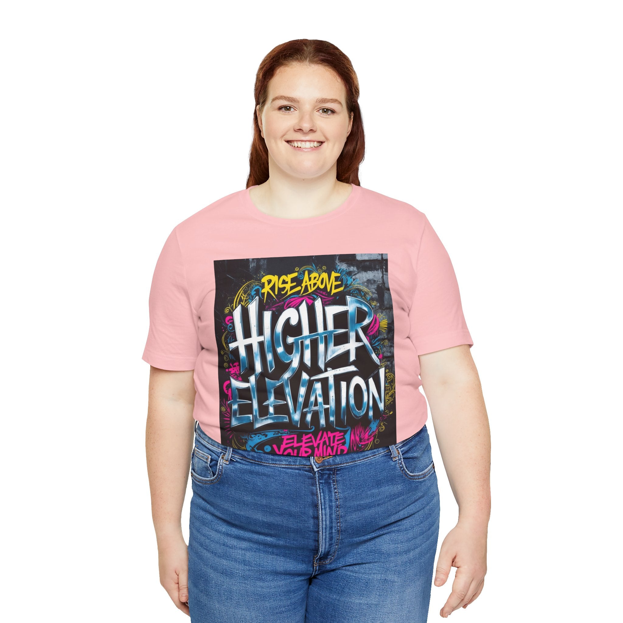 Higher Elevation Graffiti T-Shirt — "Rise Above, Elevate Your Mind"