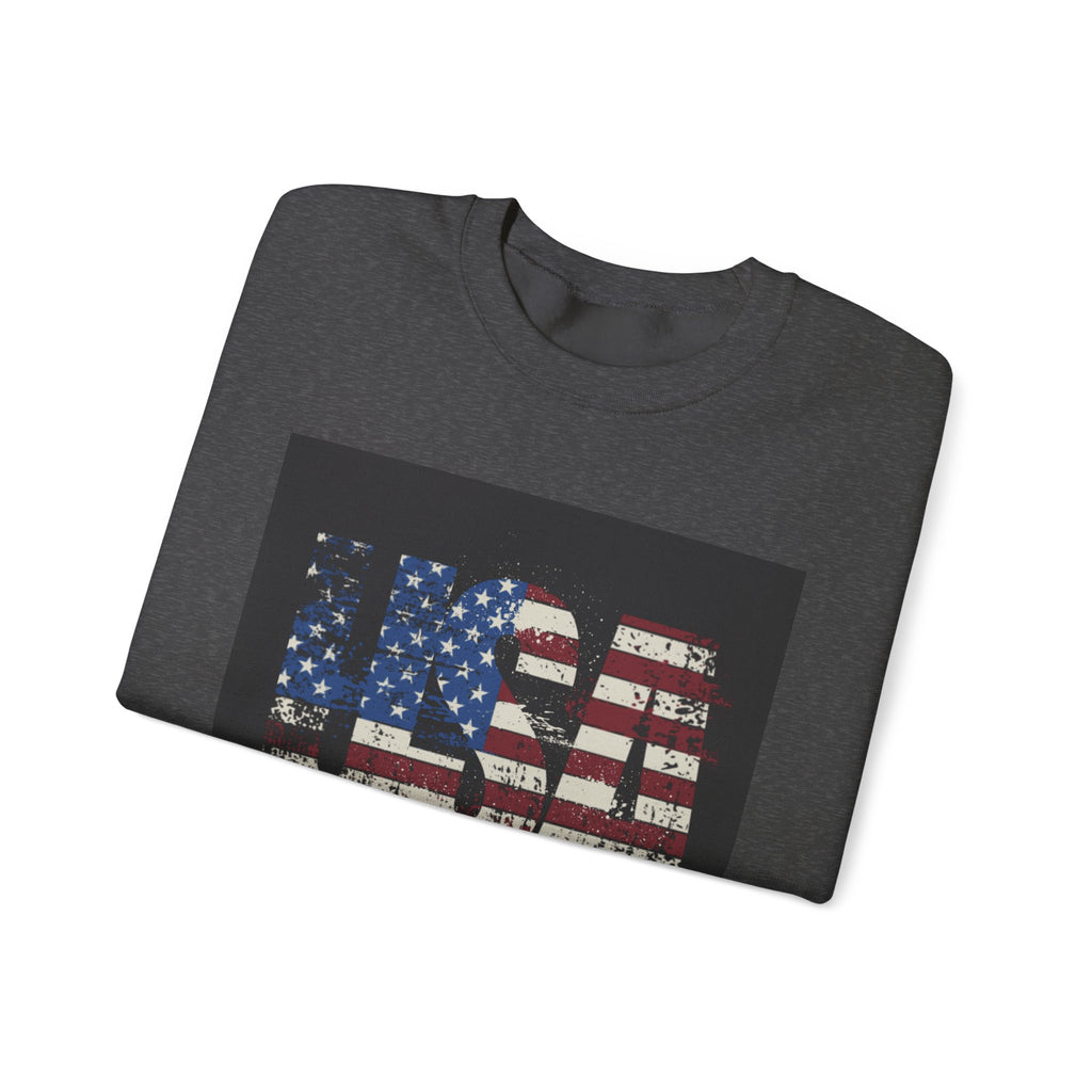 Made in America Flag Crewneck Sweatshirt — USA Vintage Patriotic Pullover