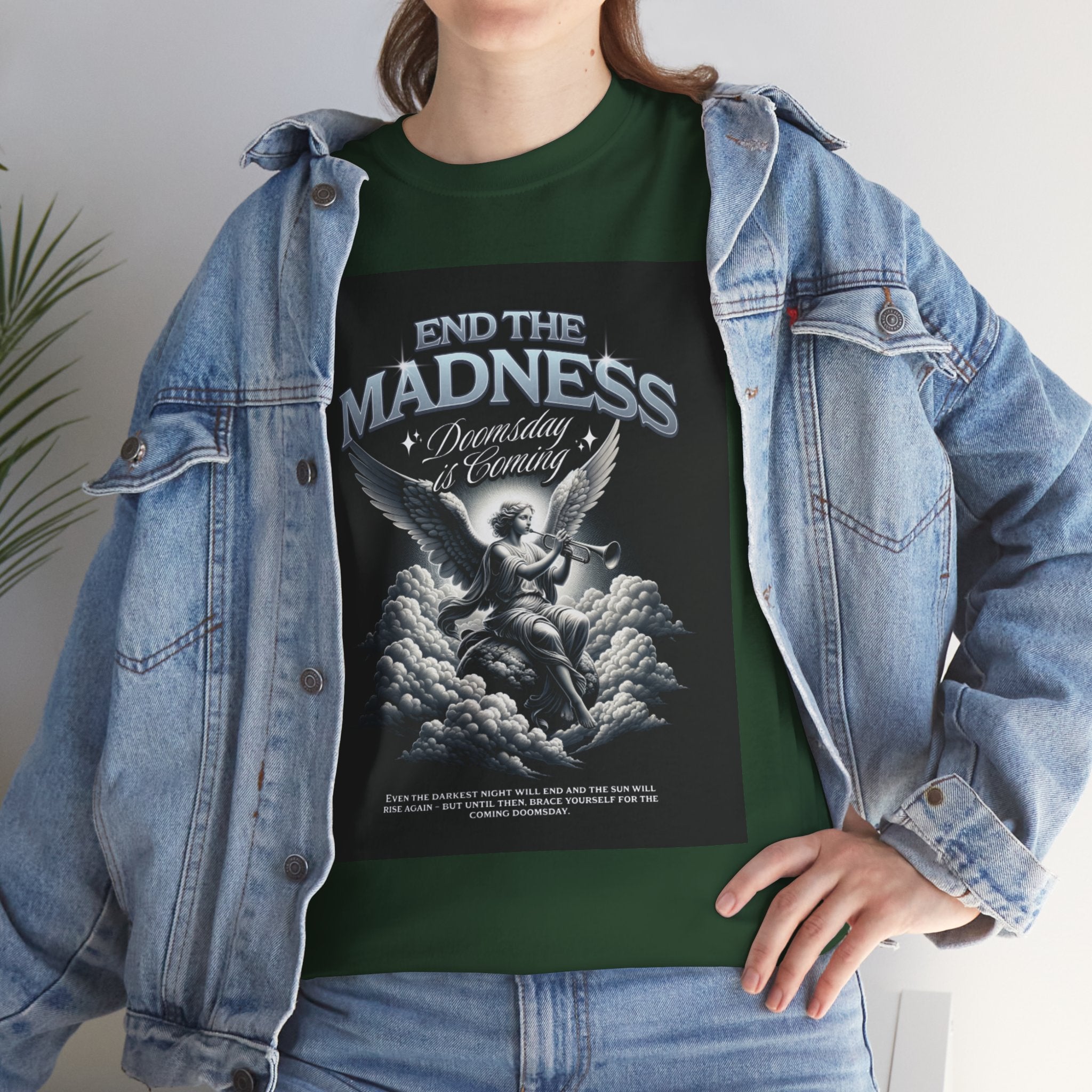 End the Madness Angel Graphic Tee — Vintage Gothic Band-Style T-Shirt