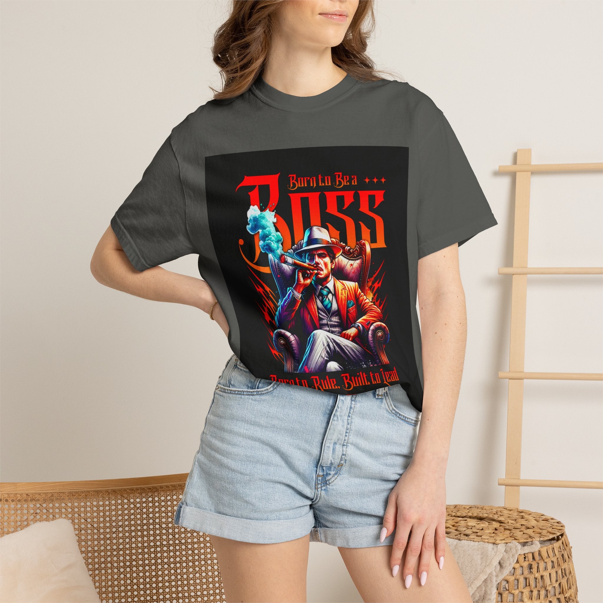Boss Vintage Graphic T-Shirt — "Born to Be a Boss" Retro Mafia Design