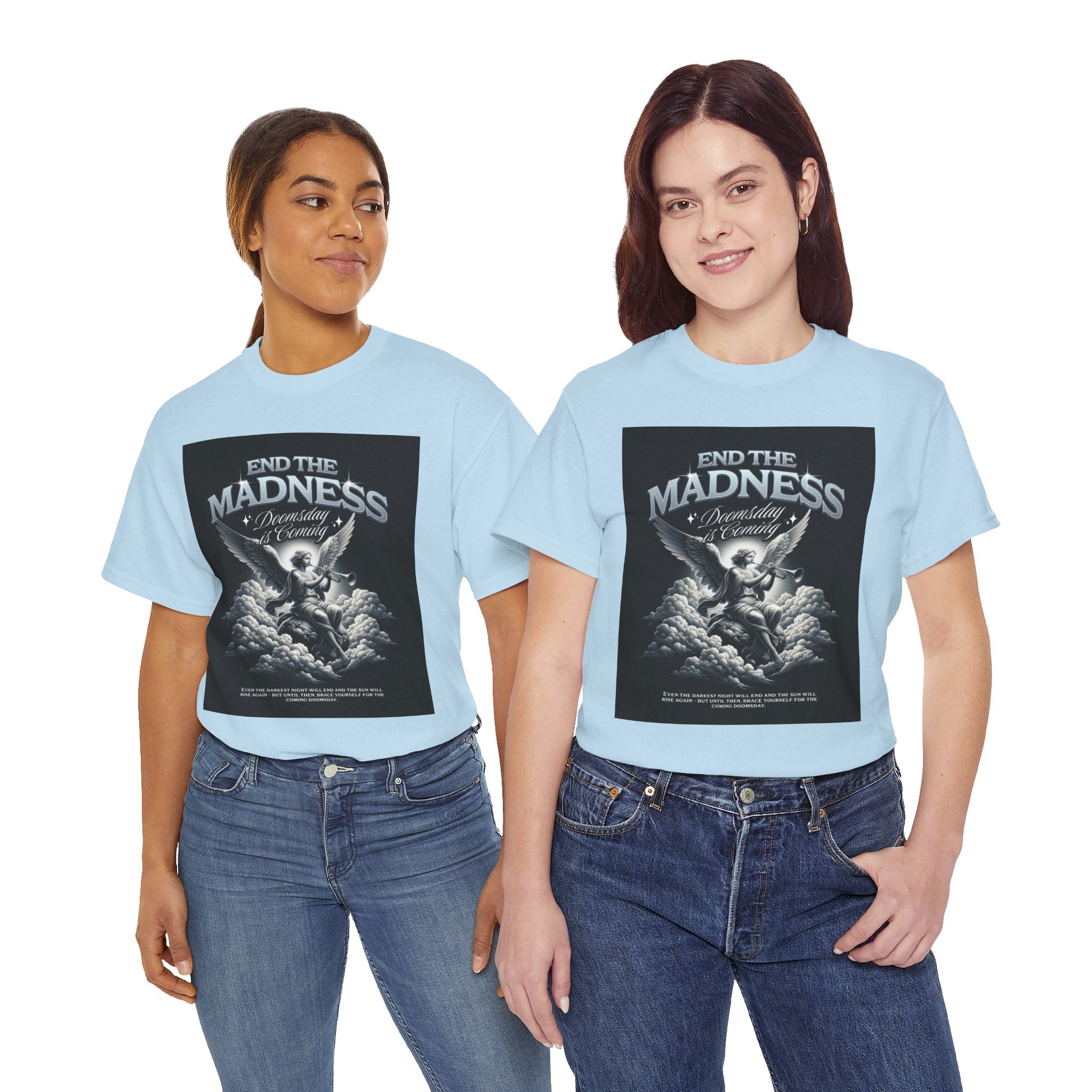 End the Madness Angel Graphic Tee — Vintage Gothic Band-Style T-Shirt