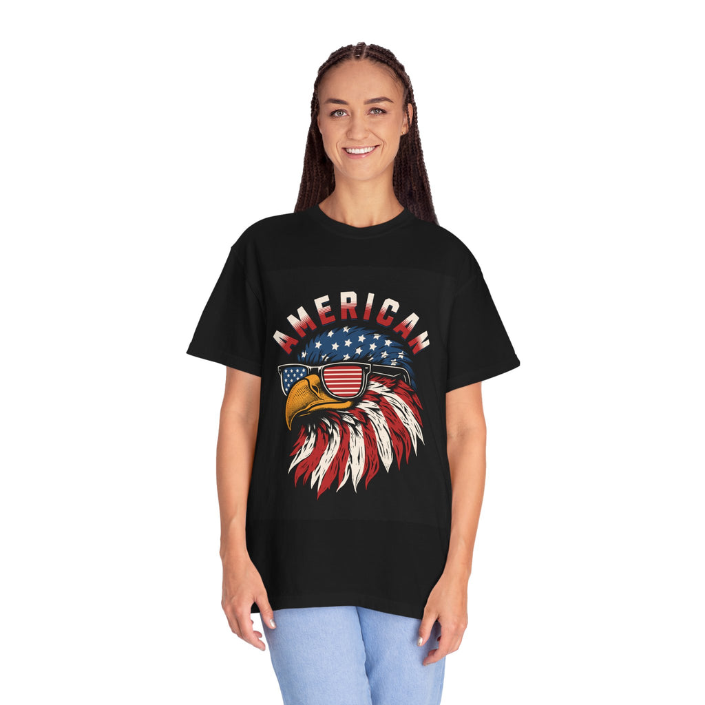 American Eagle Sunglasses T-Shirt — Patriotic USA Flag Graphic