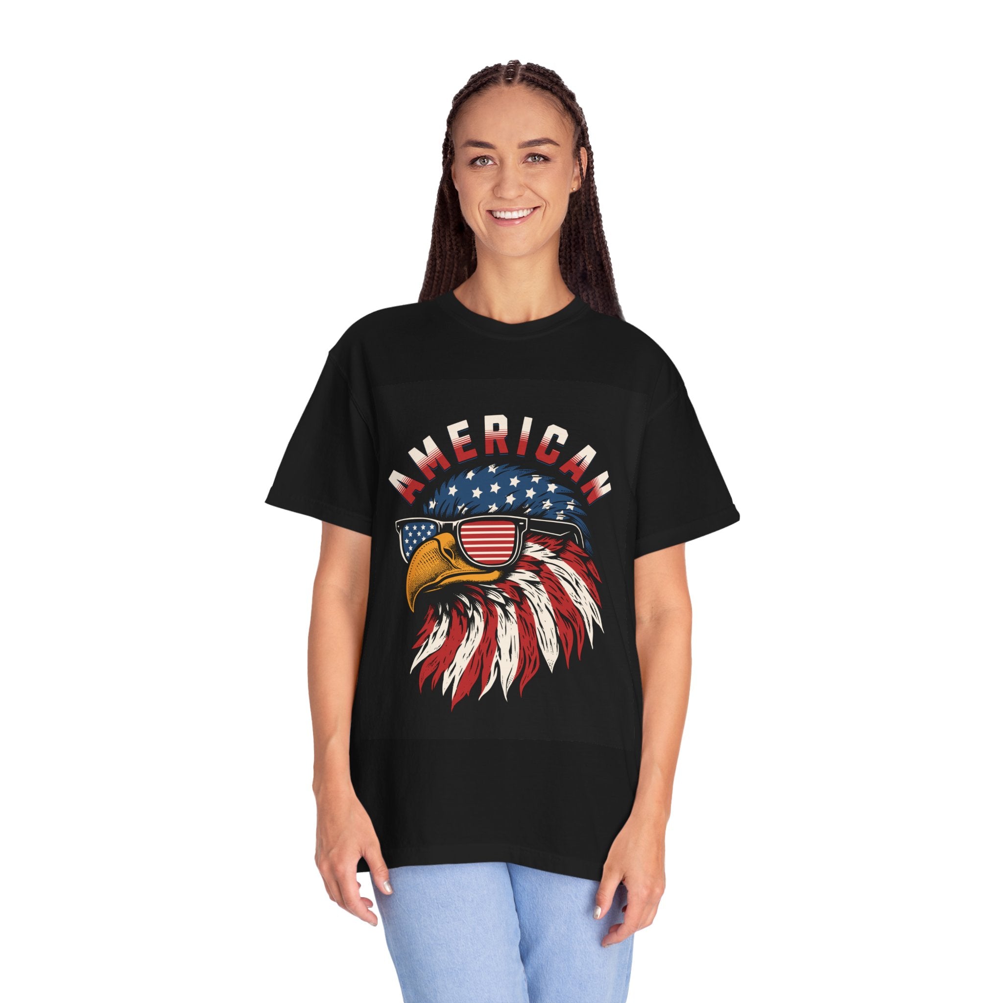 American Eagle Sunglasses T-Shirt — Patriotic USA Flag Graphic