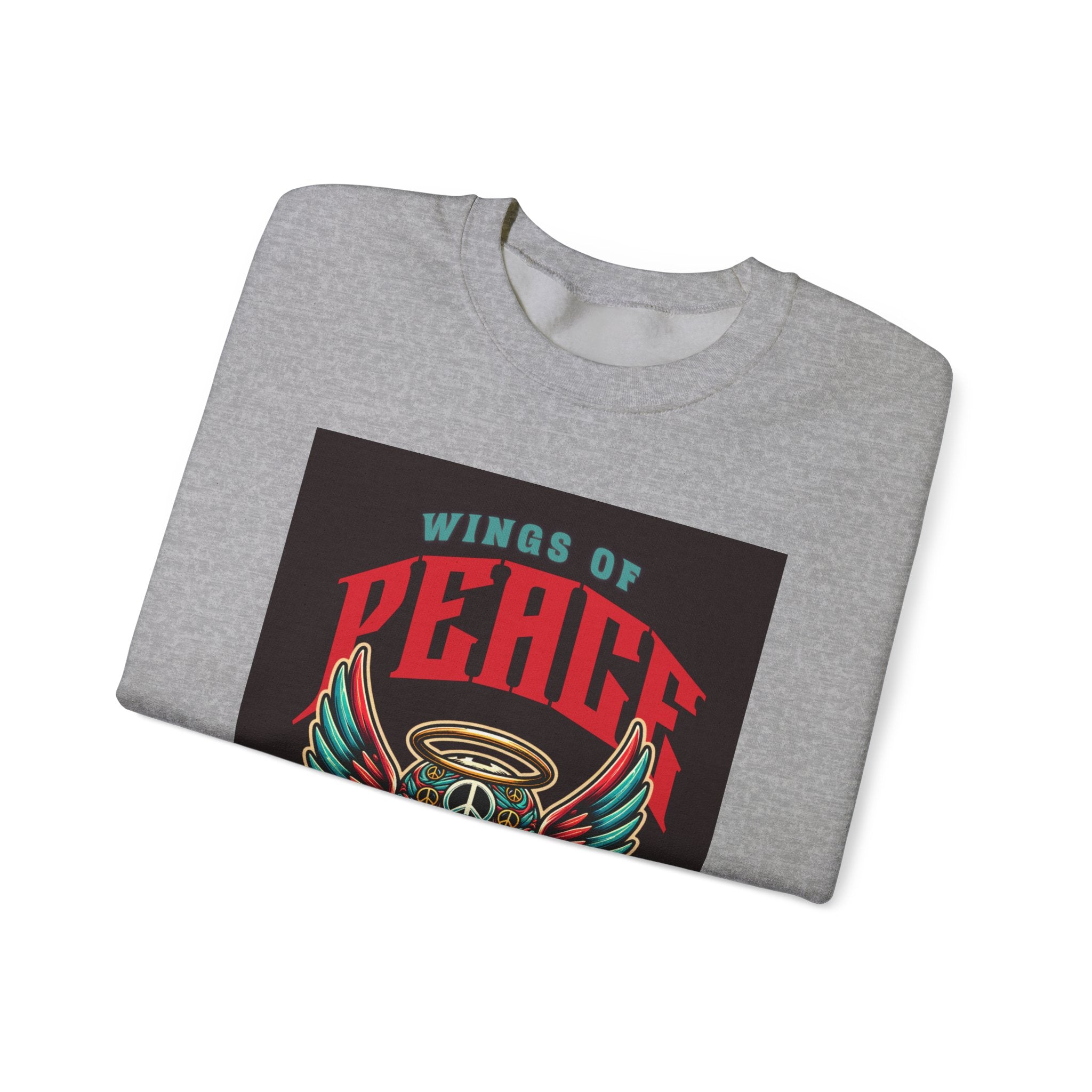 Wings of Peace Skull Crewneck Sweatshirt — Soar Above With Love Graphic