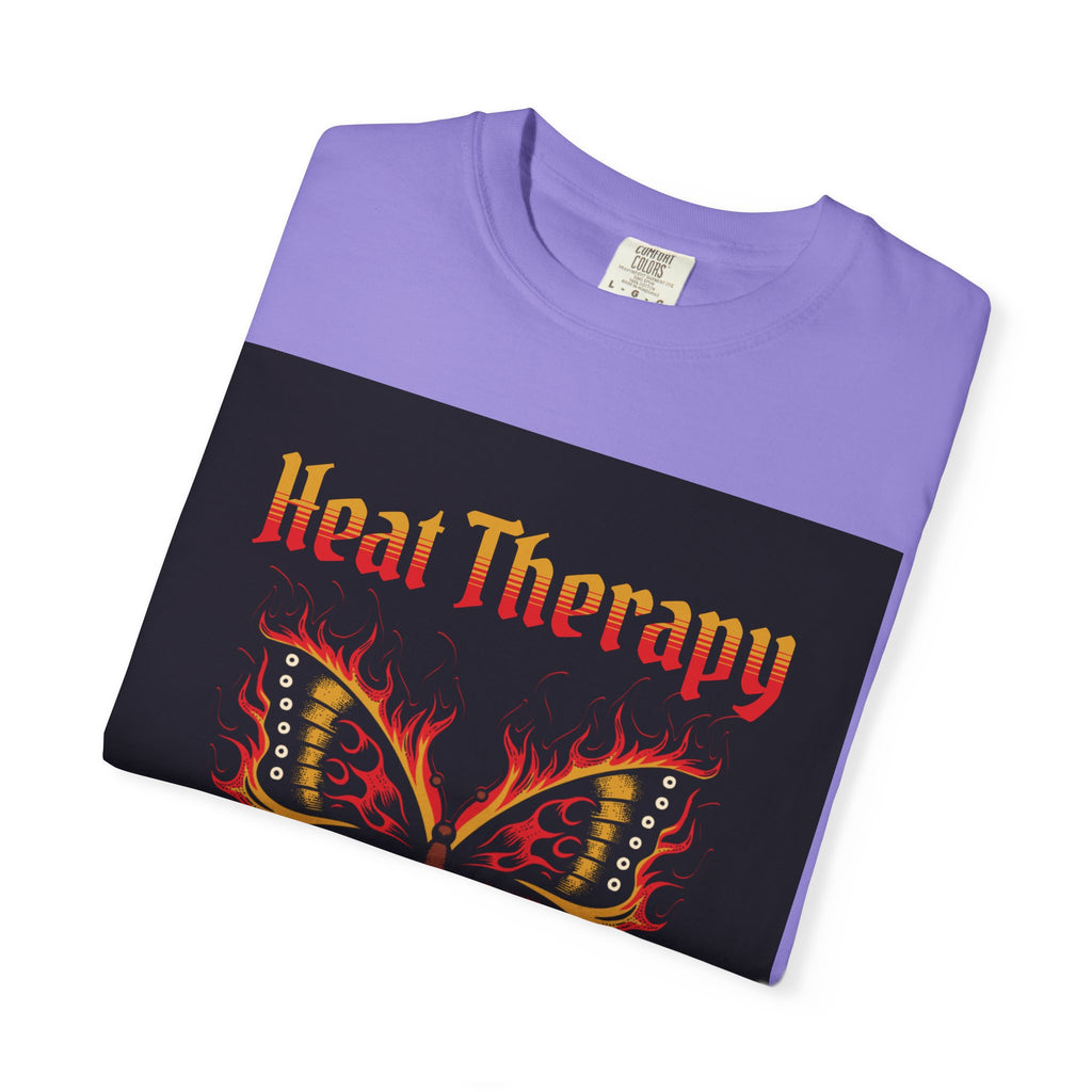 Heat Therapy Butterfly T-Shirt — Retro Floral Sunflower Design