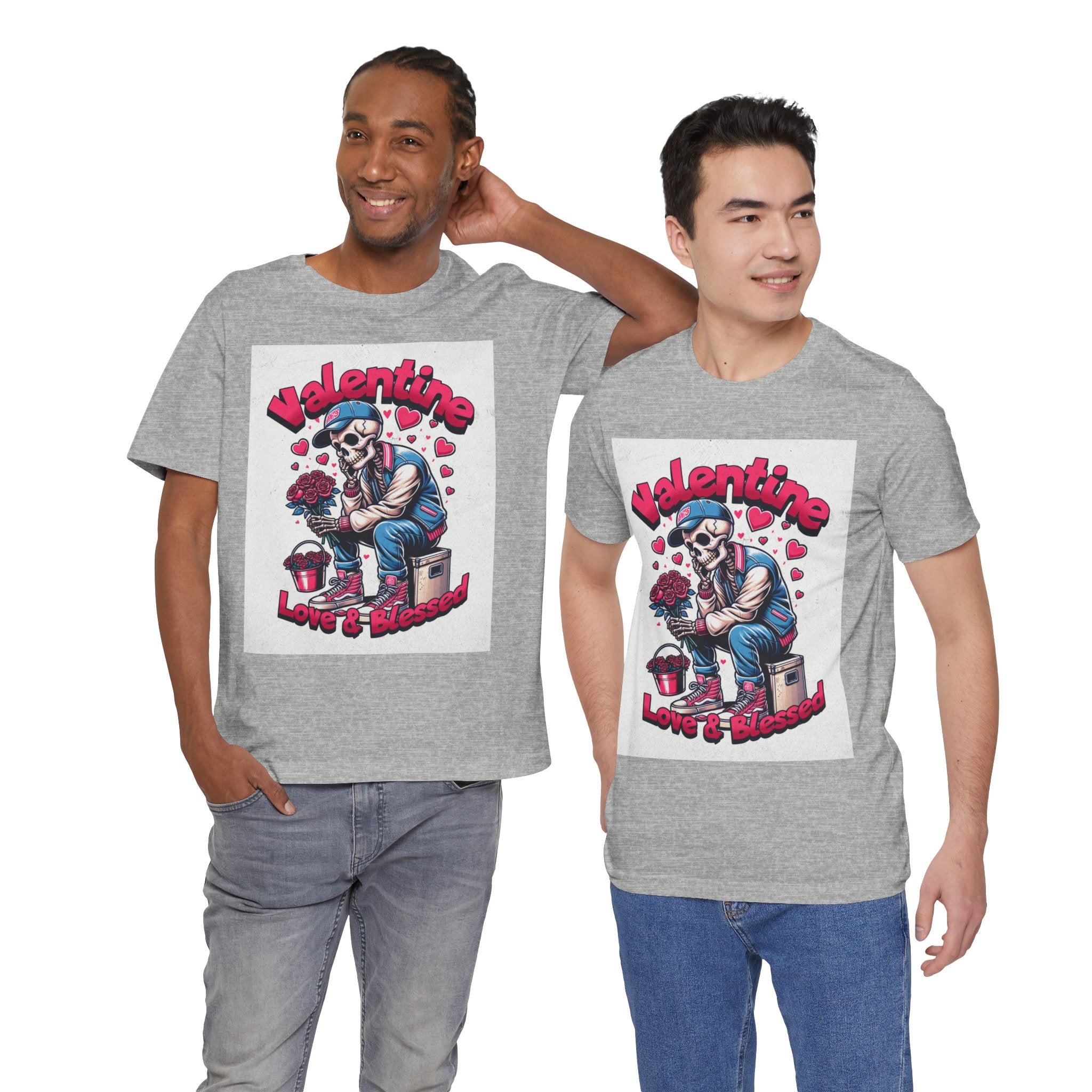 Valentine Skull T-Shirt – "Love & Blessed" Gothic Valentine Tee