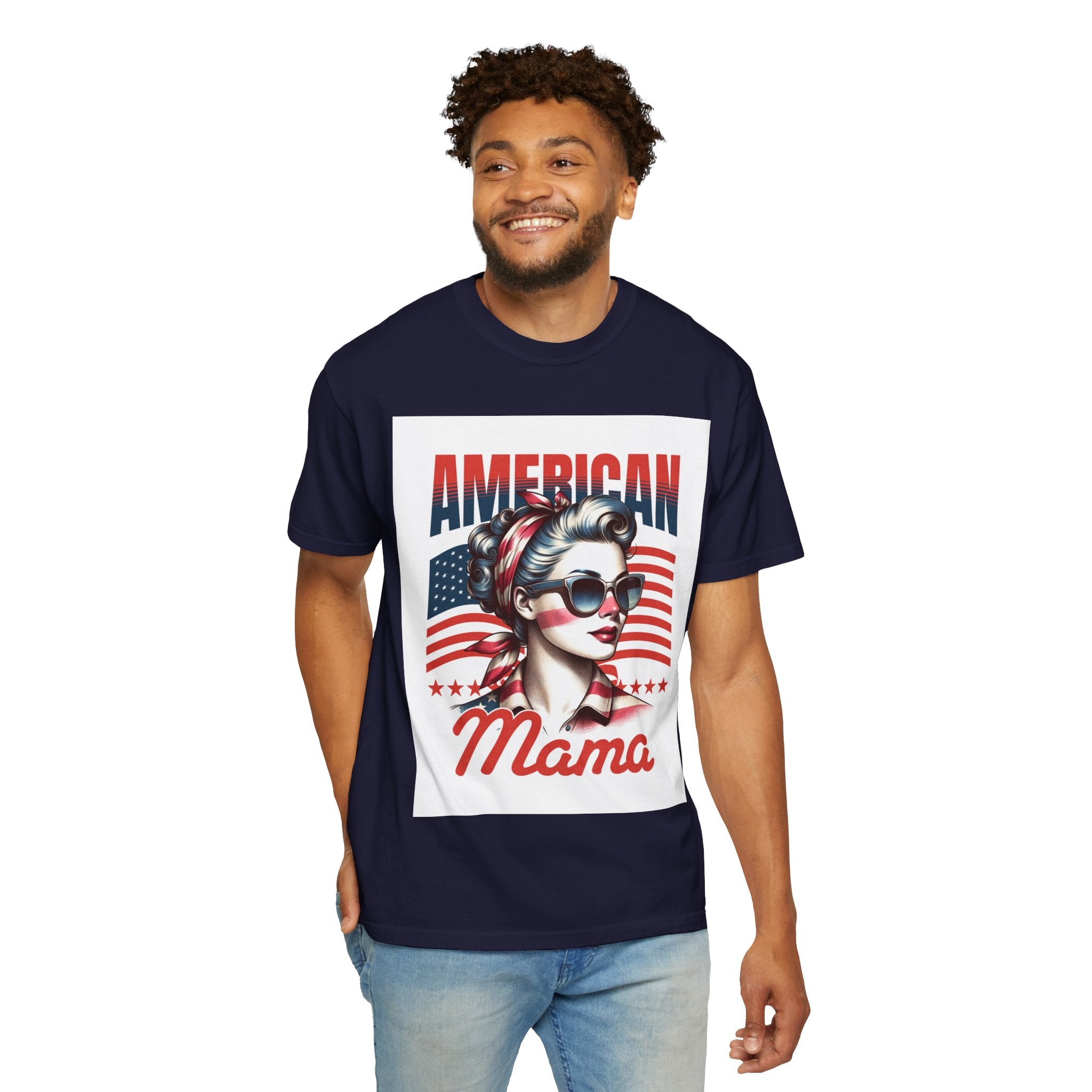 American Mama T‑Shirt — Vintage Patriotic Mom Tee