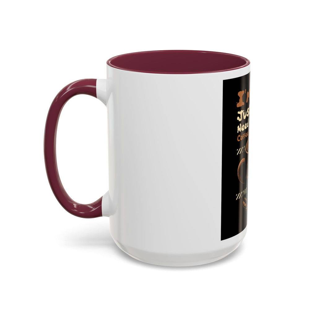 Skull Coffee Mug – "I'm Fine Just Need Coffee" Gothic Ceramic Mug