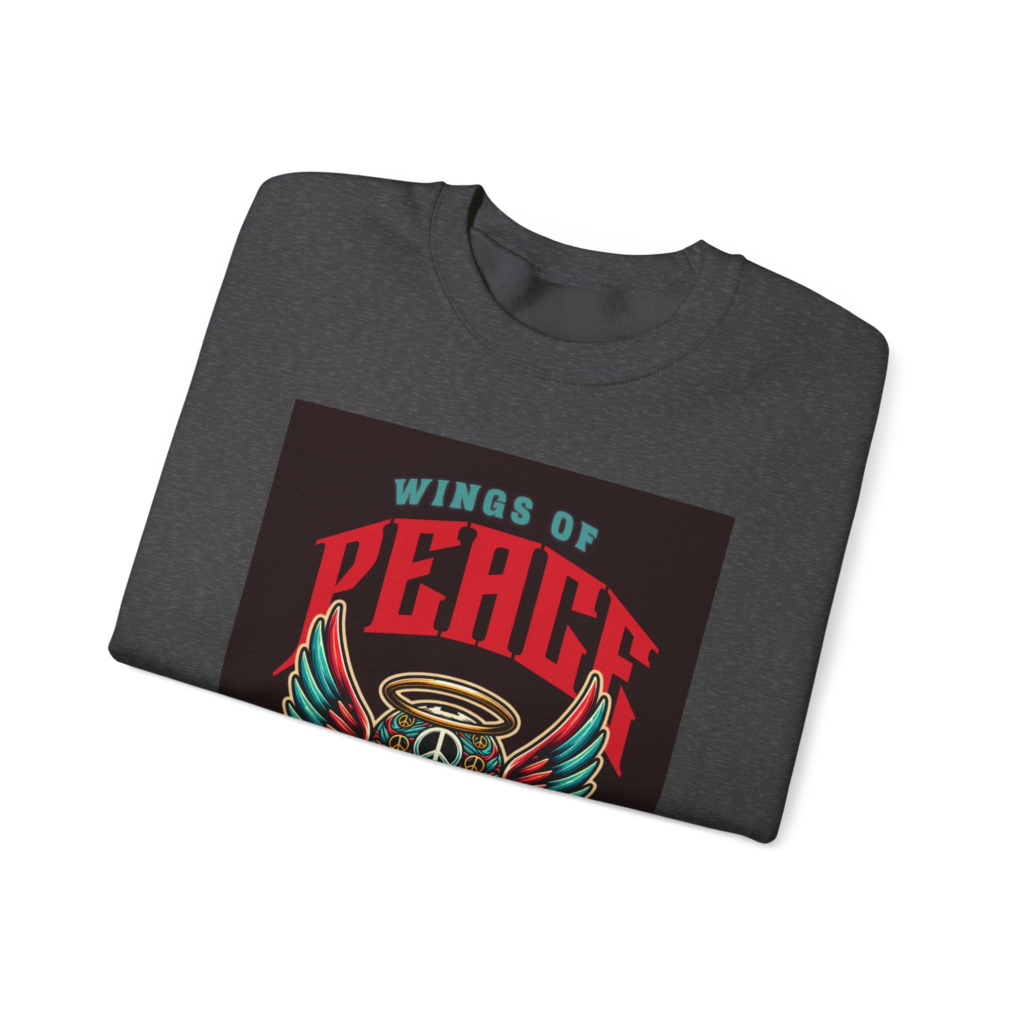 Wings of Peace Skull Crewneck Sweatshirt — Soar Above With Love Graphic