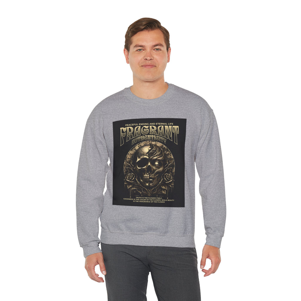 Skull & Roses Crewneck Sweatshirt — “Decrepit” Gothic Graphic