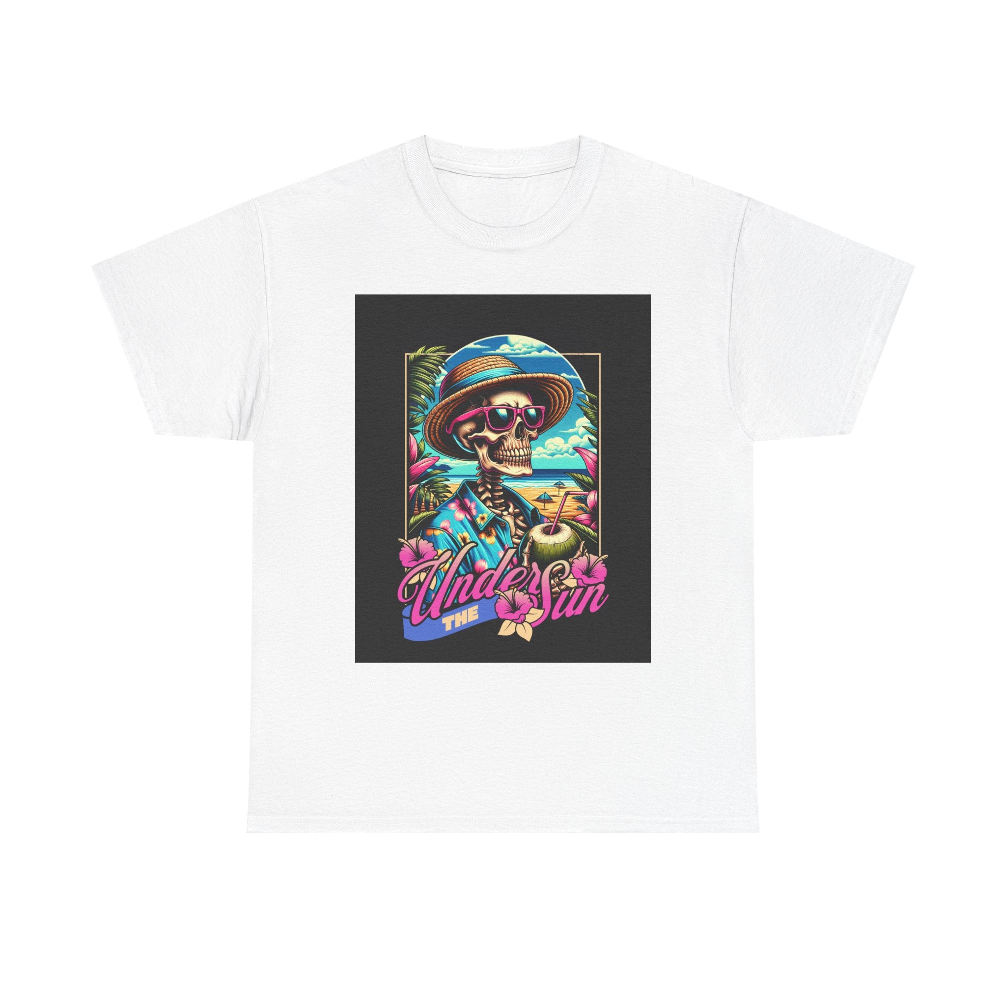 Skull Beach Tee — "Under the Sun" Retro Surf Graphic T-Shirt