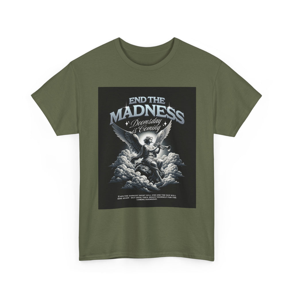 End the Madness Angel Graphic Tee — Vintage Gothic Band-Style T-Shirt