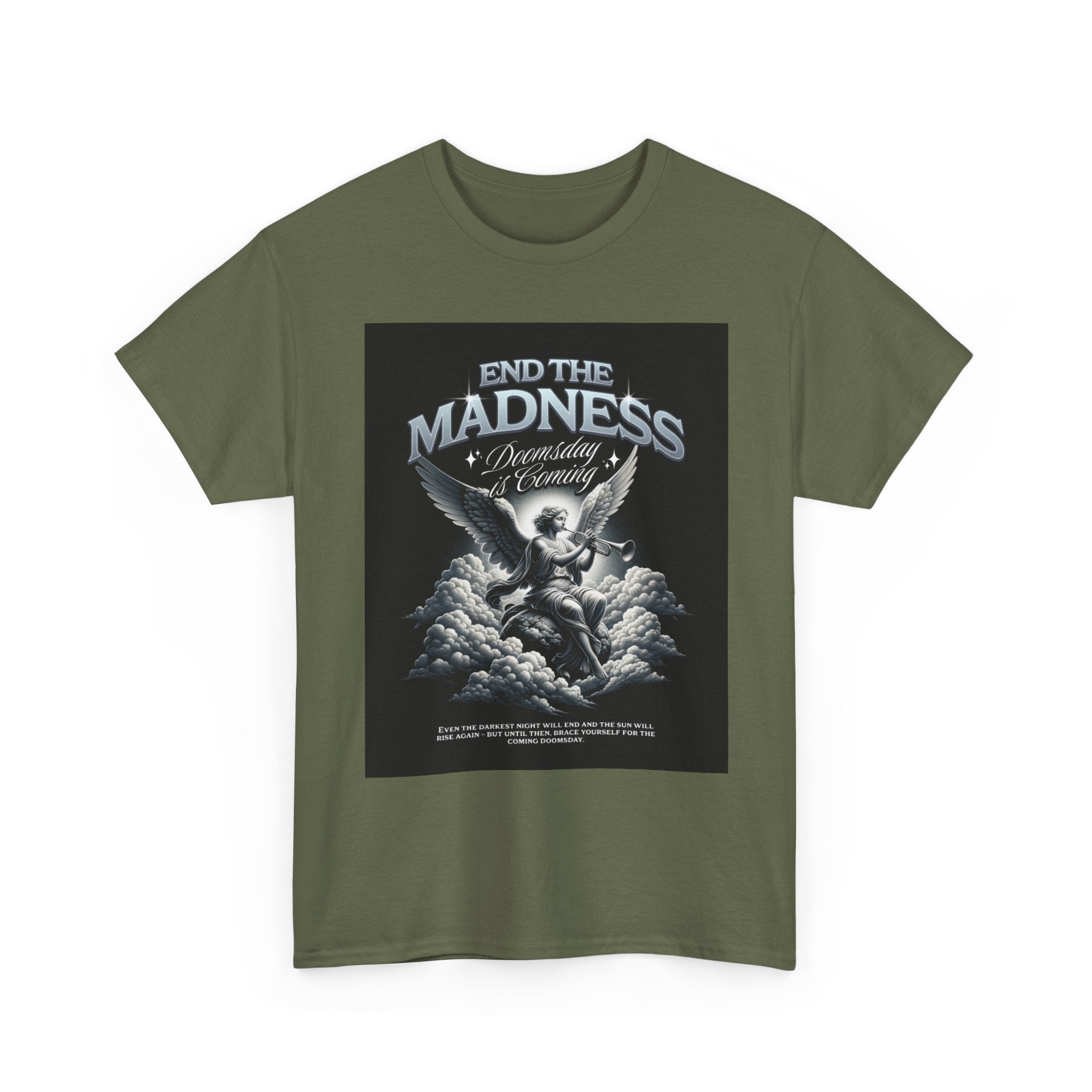 End the Madness Angel Graphic Tee — Vintage Gothic Band-Style T-Shirt