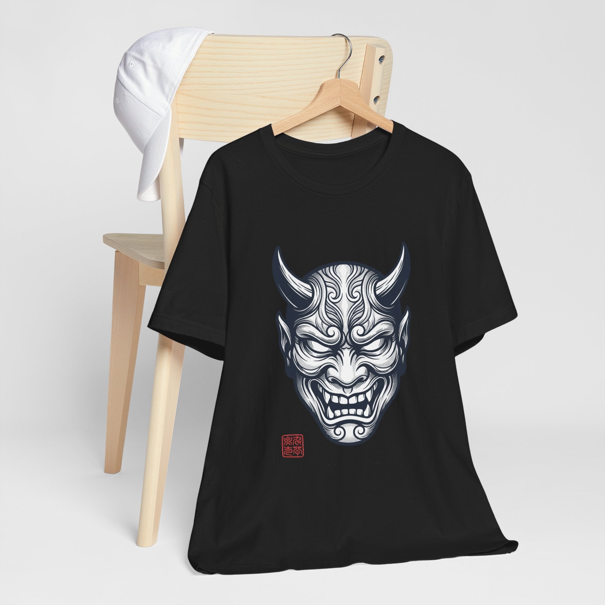 Demon Hannya Mask T‑Shirt — Japanese Oni Tattoo Graphic Tee
