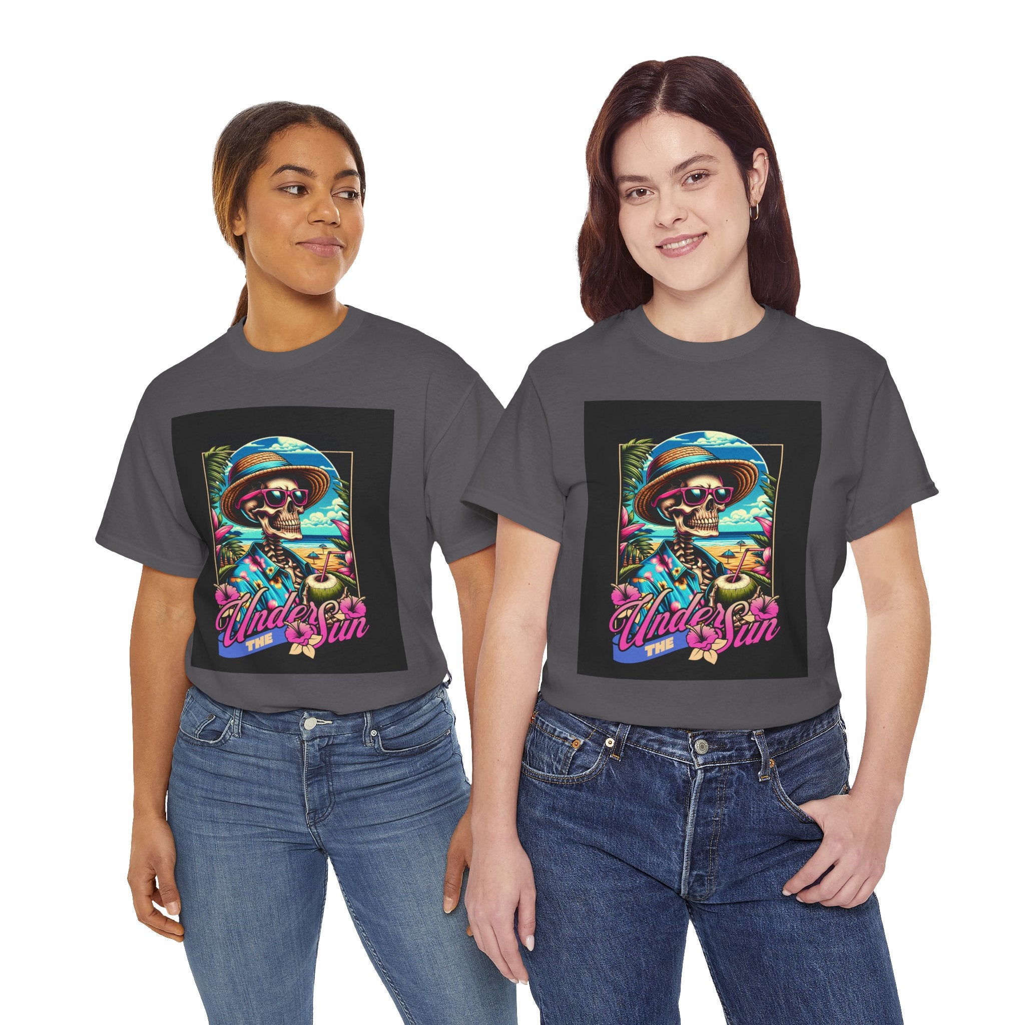 Skull Beach Tee — "Under the Sun" Retro Surf Graphic T-Shirt