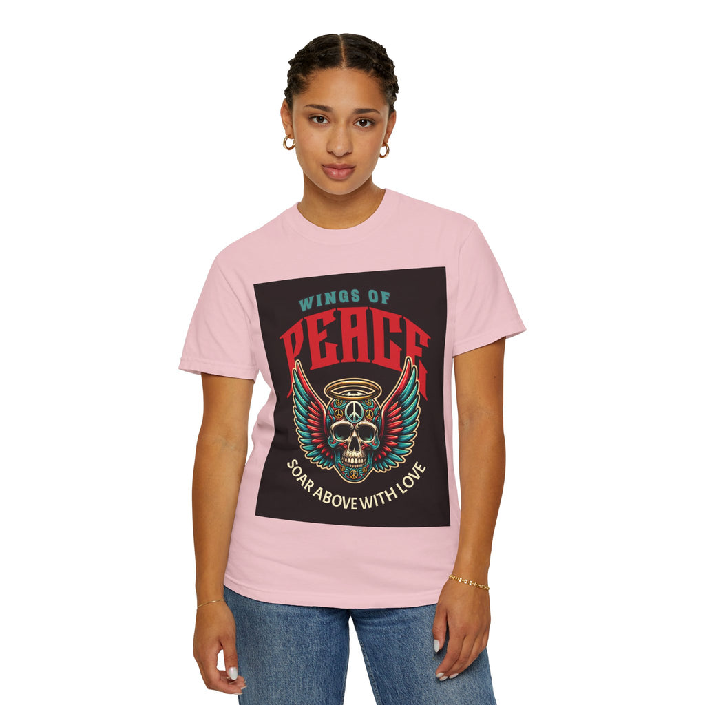 Wings of Peace Skull T-Shirt — "Soar Above With Love" Vintage Graphic Tee