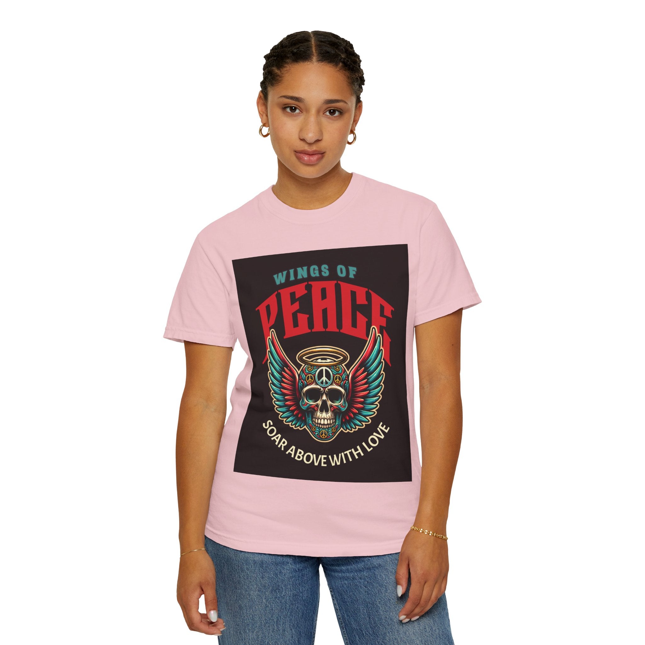 Wings of Peace Skull T-Shirt — "Soar Above With Love" Vintage Graphic Tee