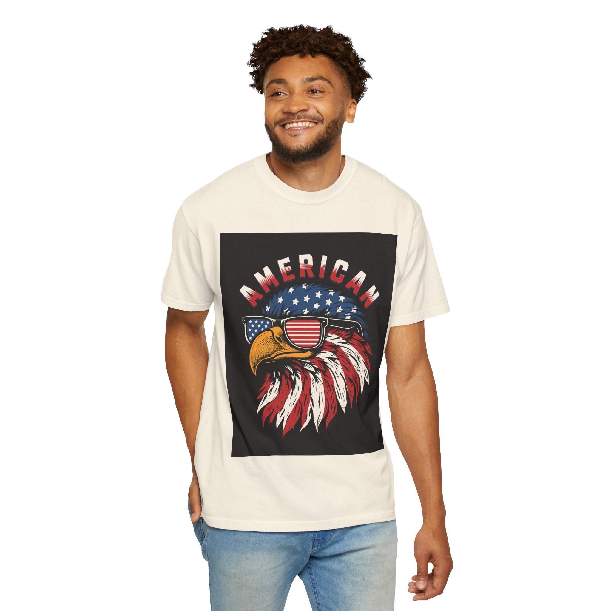 American Eagle Sunglasses T-Shirt — Patriotic USA Flag Graphic