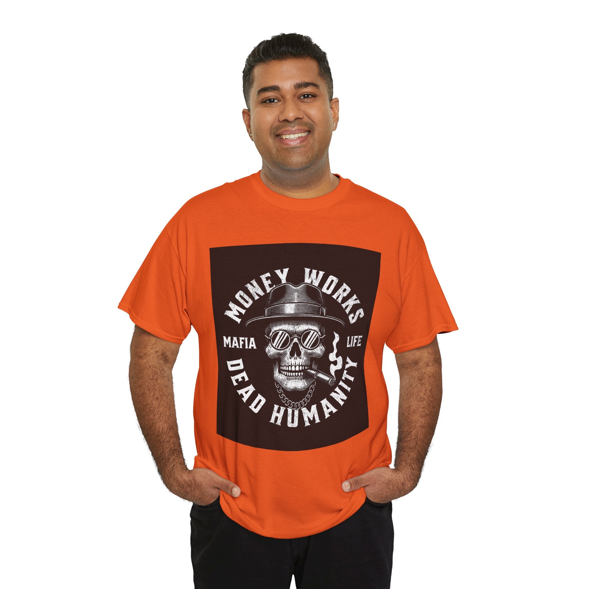 Money Works Dead Humanity Skull Tee