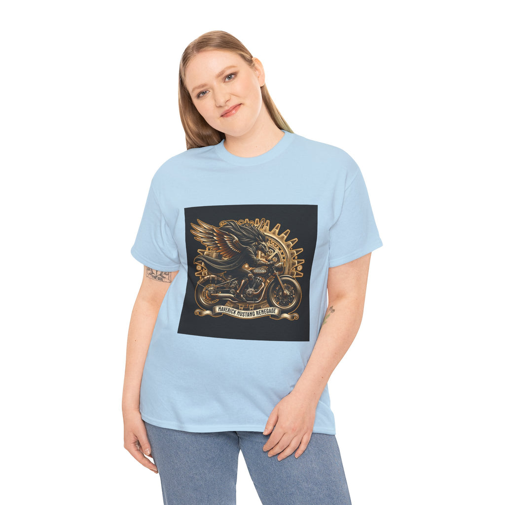 Vintage Winged Motorcycle Tee — "Ride Forever, Ride Free" Biker T-Shirt