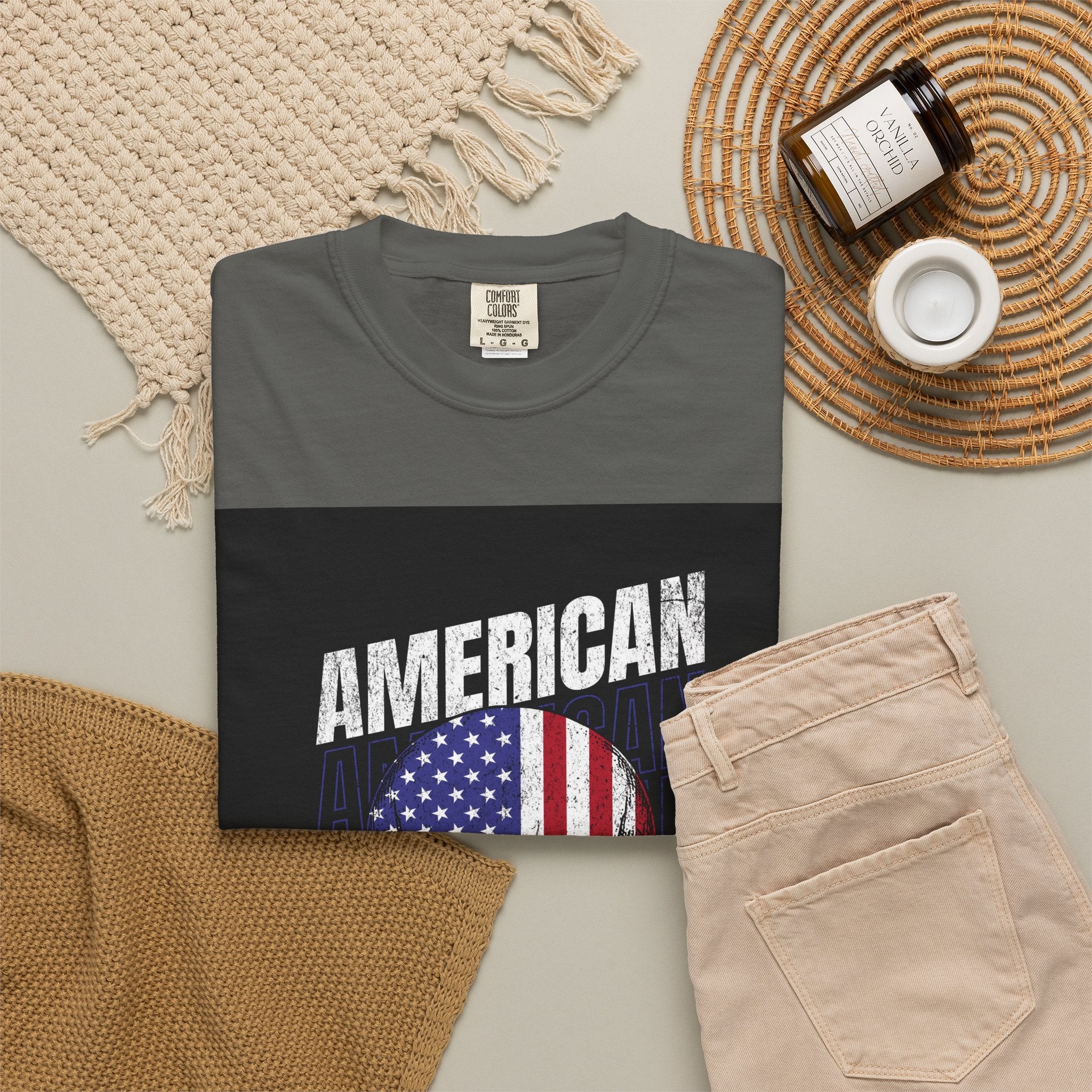 American Skull Flag T-Shirt — "American Forever" Patriotic Graphic Tee