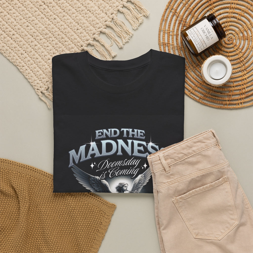 End the Madness Angel Graphic Tee — Vintage Gothic Band-Style T-Shirt