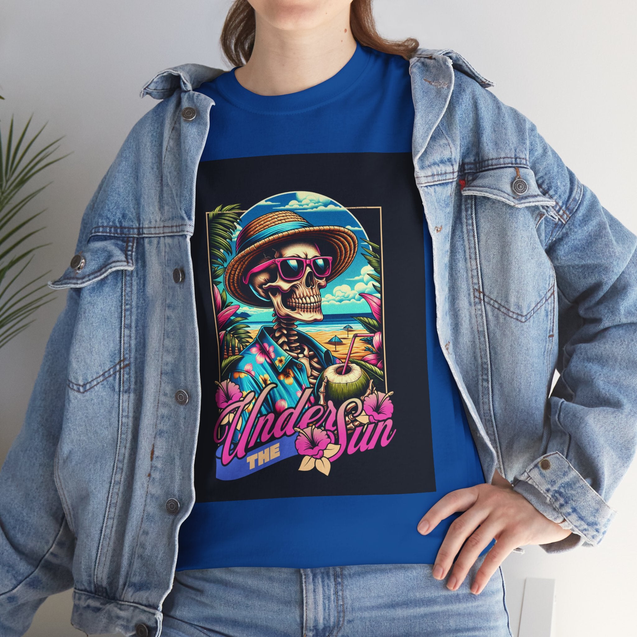 Skull Beach Tee — "Under the Sun" Retro Surf Graphic T-Shirt