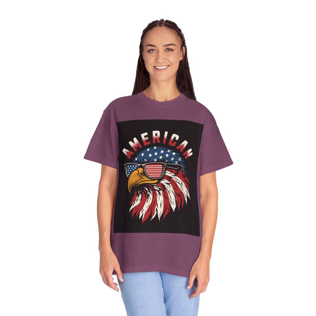 American Eagle Sunglasses T-Shirt — Patriotic USA Flag Graphic