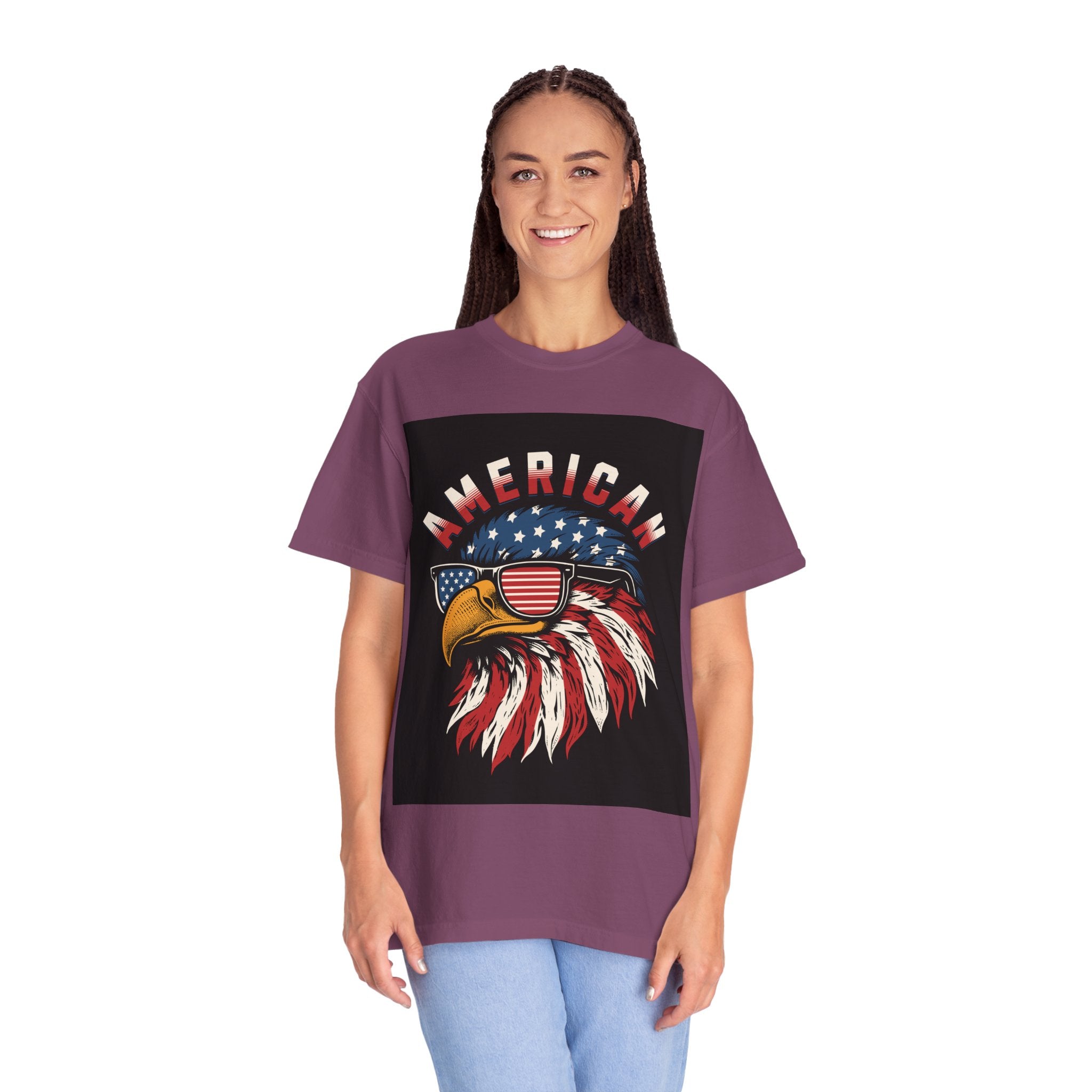 American Eagle Sunglasses T-Shirt — Patriotic USA Flag Graphic