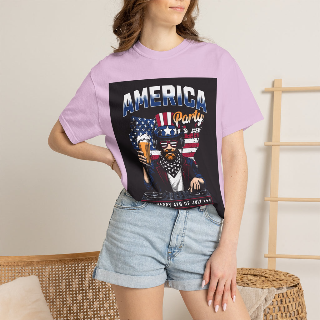 America Party T-Shirt — Cheers to Freedom 4th of July Patriotic Tee