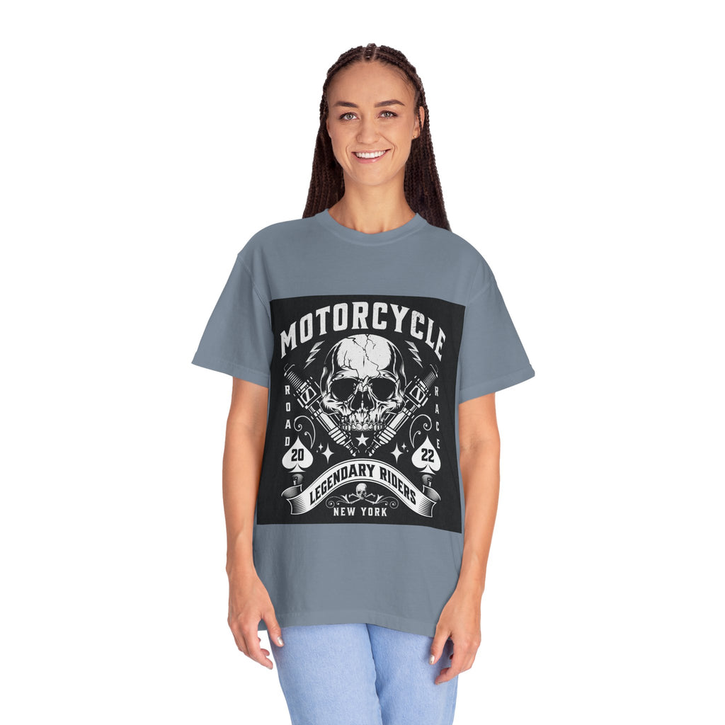 Motorcycle Skull Tee — "Legendary Riders" Vintage Biker Graphic T-Shirt