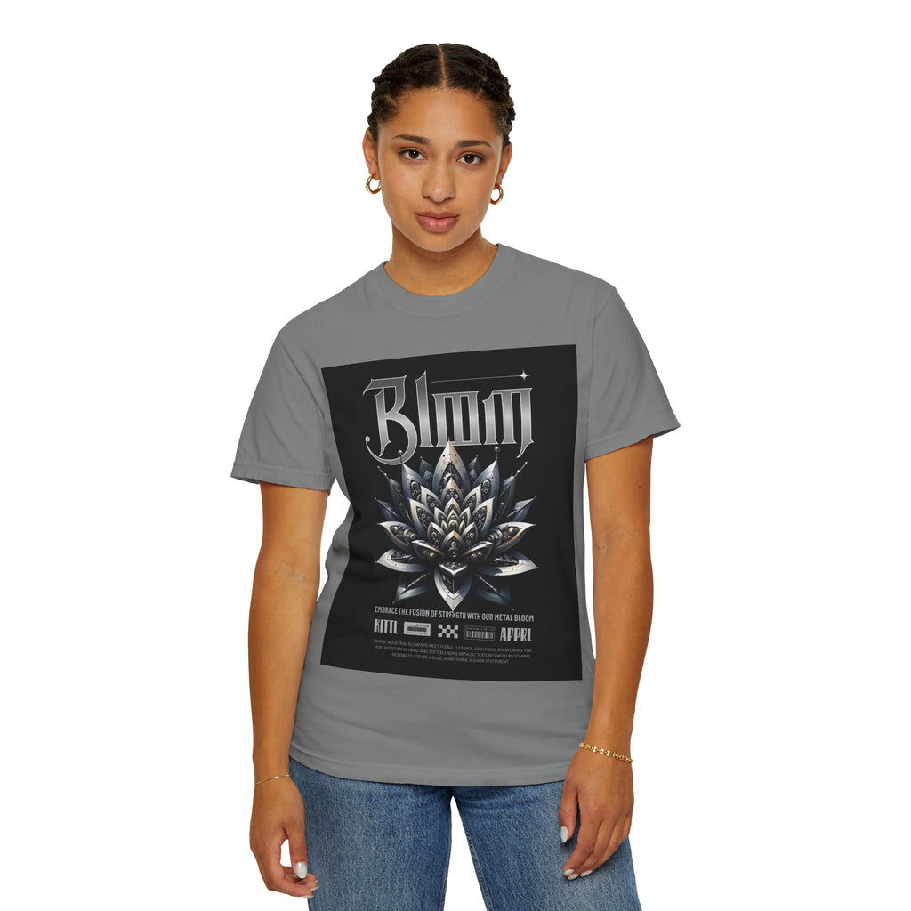 Metal Lotus Graphic T-Shirt — "Bloom" Gothic Band Poster Tee