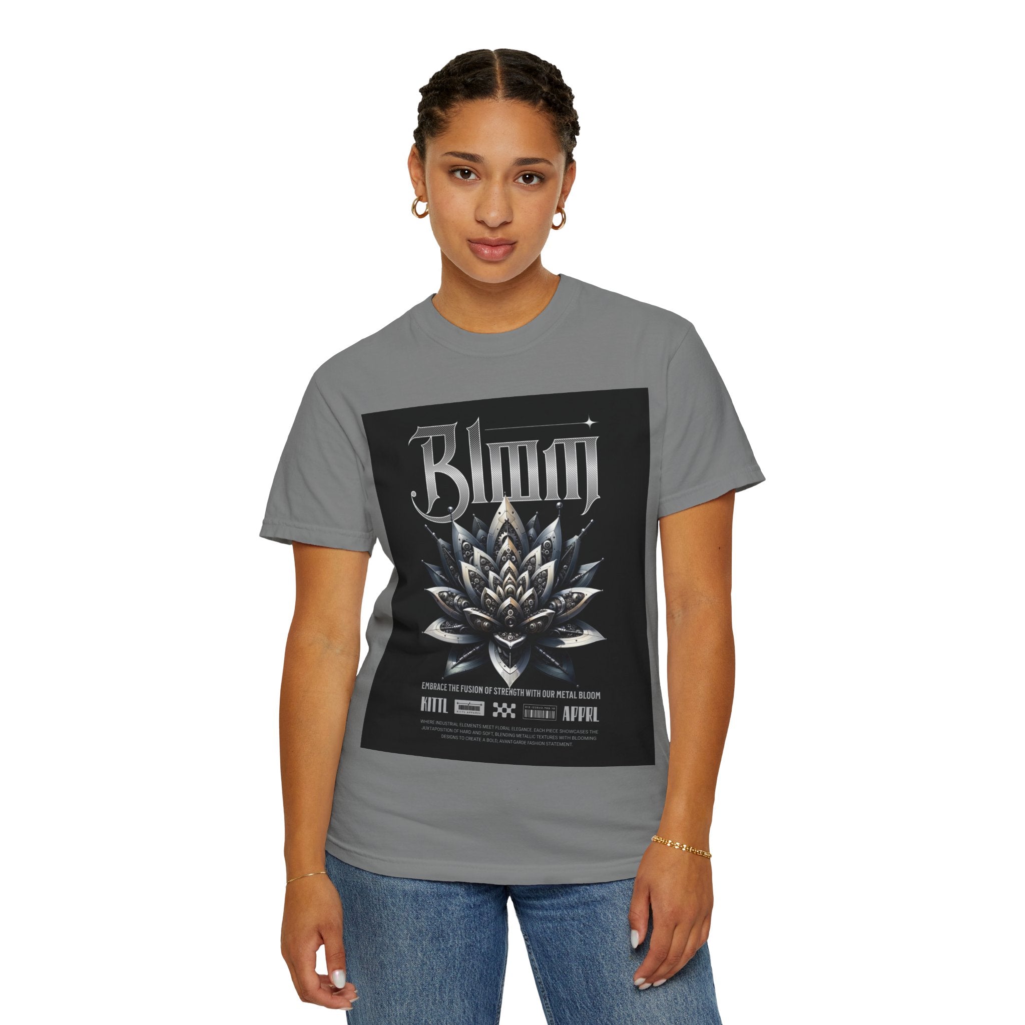 Metal Lotus Graphic T-Shirt — "Bloom" Gothic Band Poster Tee