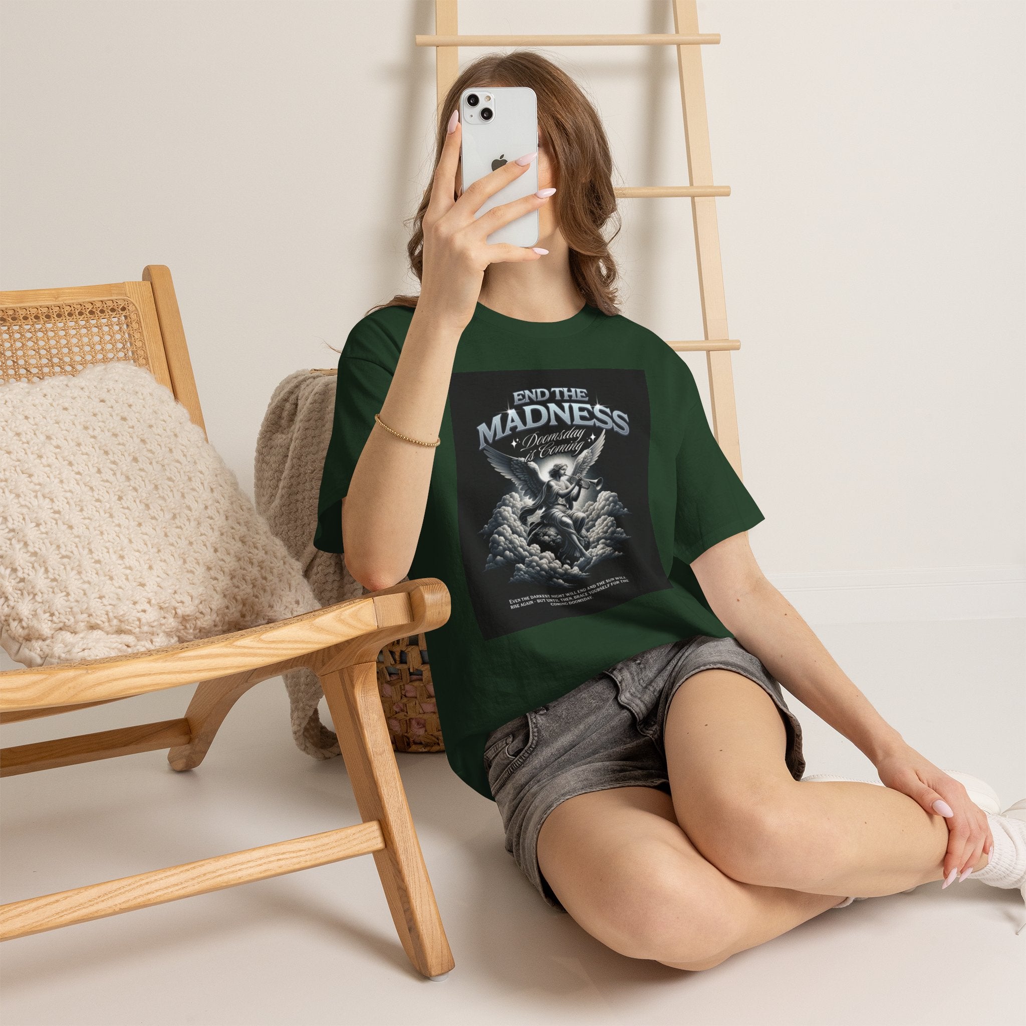 End the Madness Angel Graphic Tee — Vintage Gothic Band-Style T-Shirt