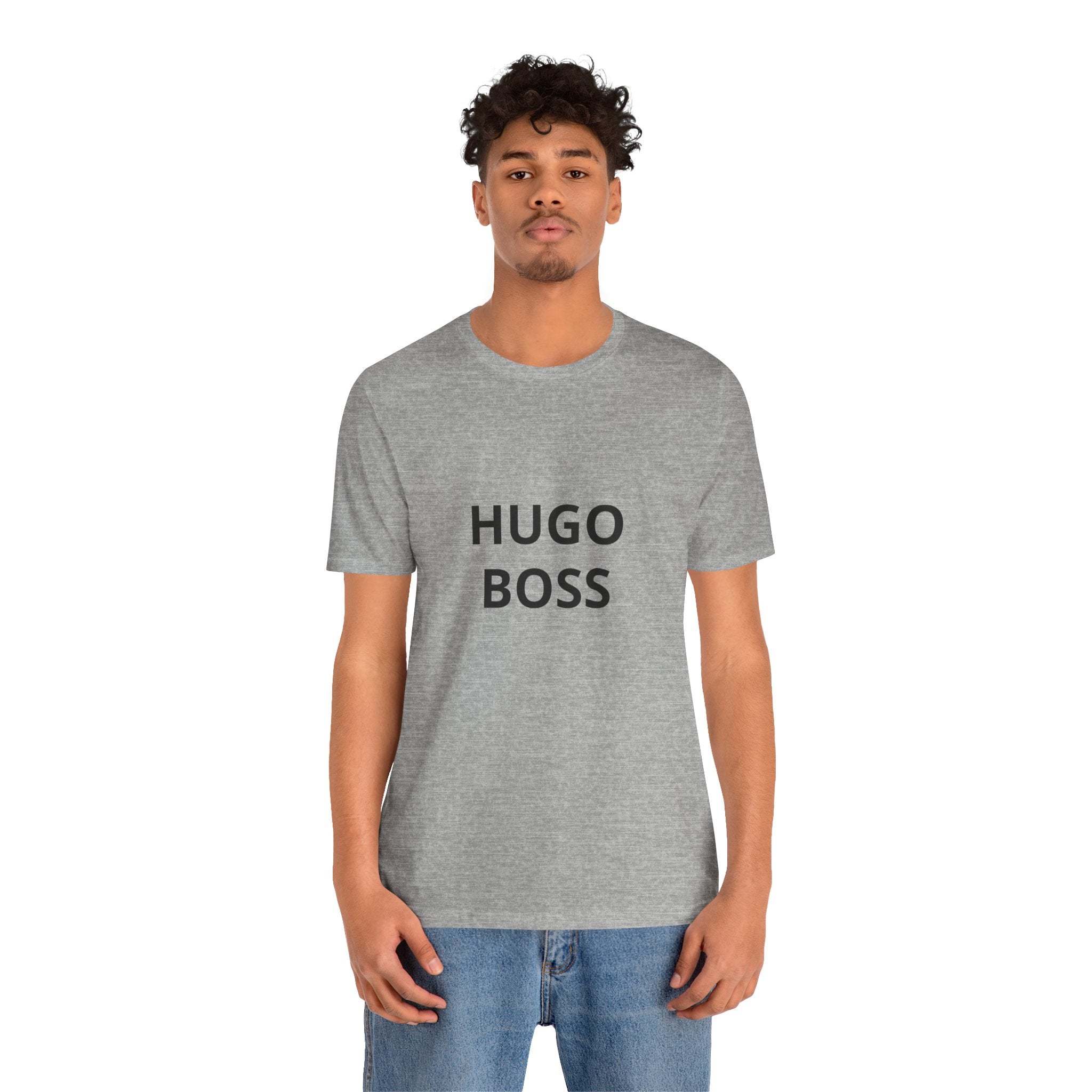 Graphic Tee — "HUGO BOSS" Minimalist Text T-Shirt