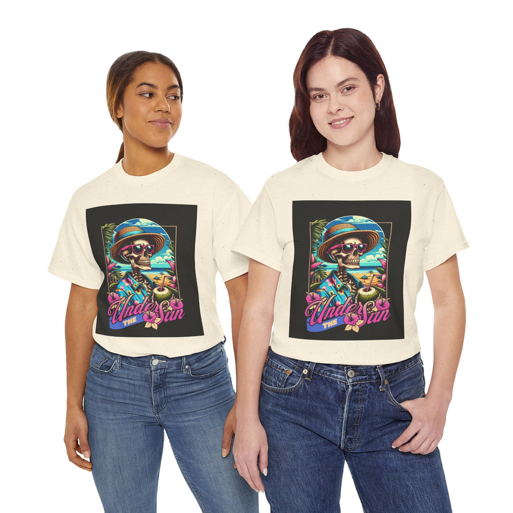 Skull Beach Tee — "Under the Sun" Retro Surf Graphic T-Shirt