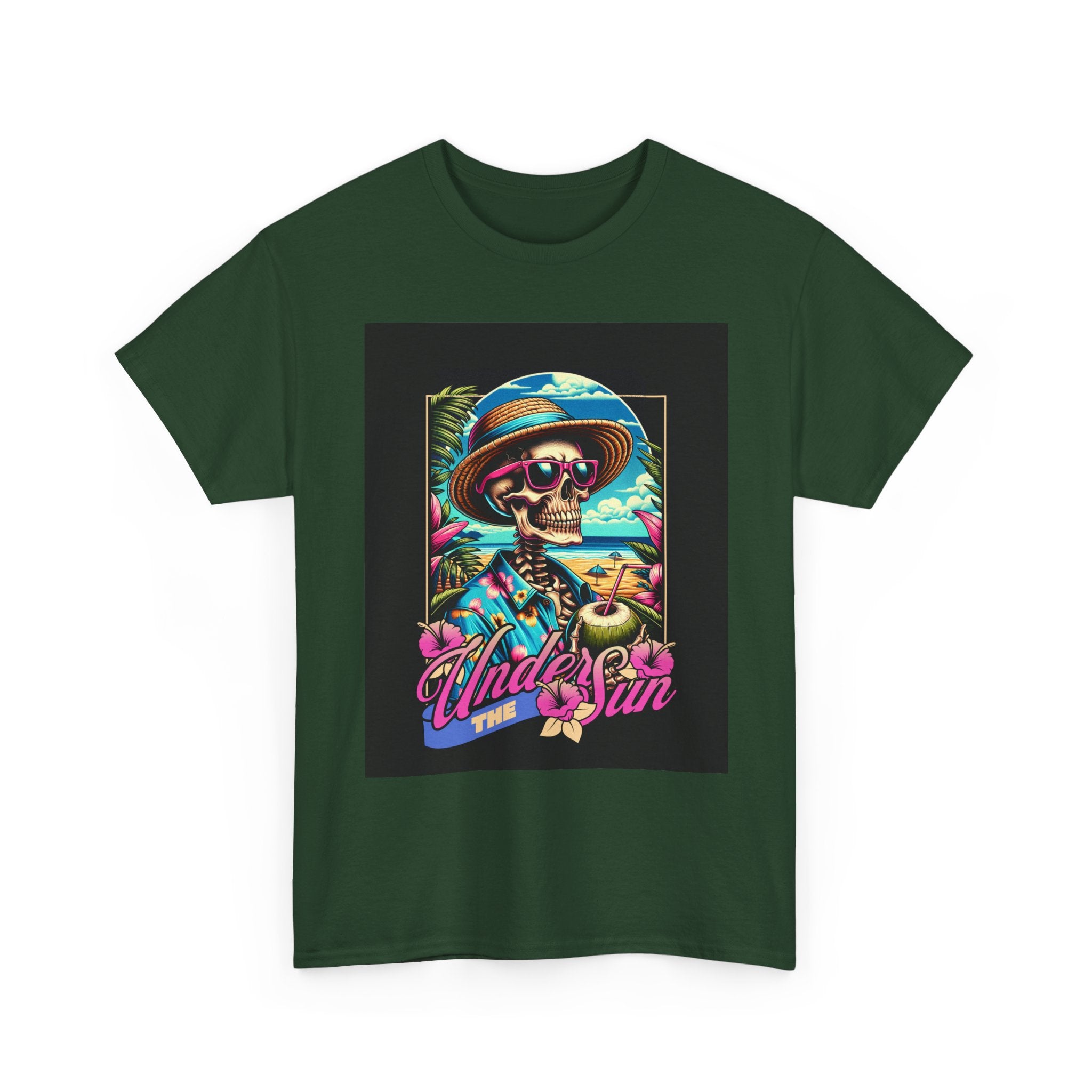 Skull Beach Tee — "Under the Sun" Retro Surf Graphic T-Shirt