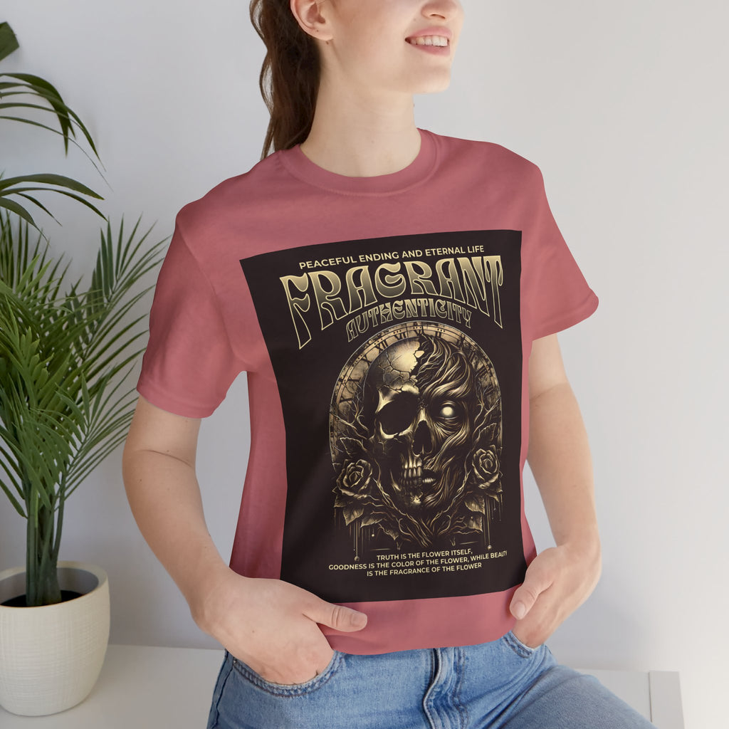 Skull & Roses Graphic Tee — "Fragrant" Vintage Gothic Band Shirt