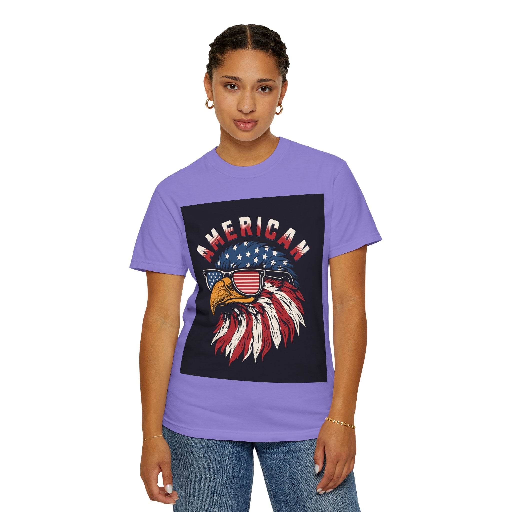 American Eagle Sunglasses T-Shirt — Patriotic USA Flag Graphic
