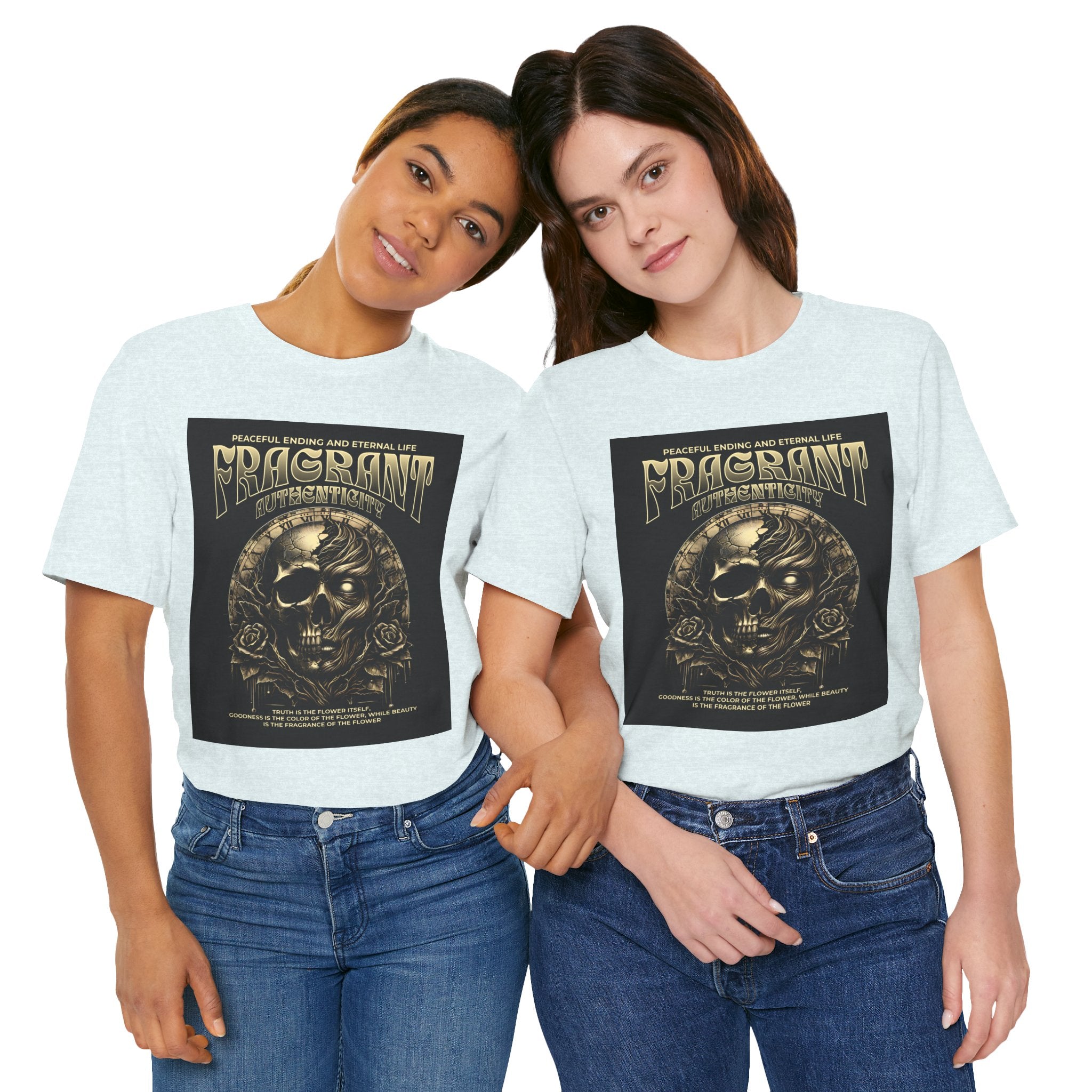 Skull & Roses Graphic Tee — "Fragrant" Vintage Gothic Band Shirt