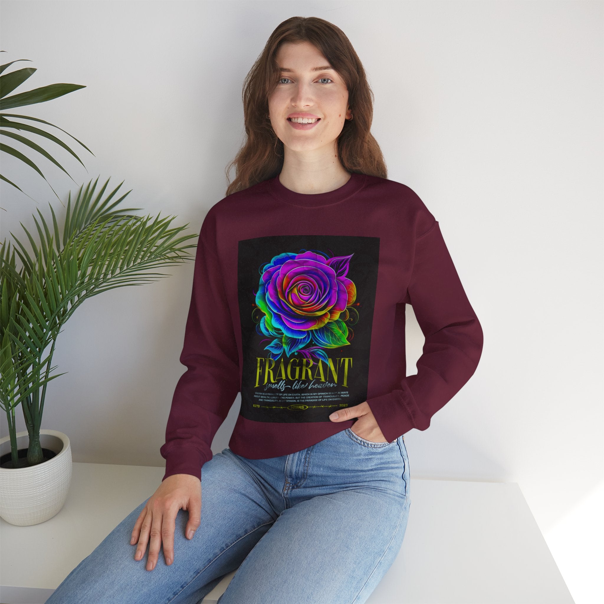 Fluorescent Rose “Fragrant” Crewneck Sweatshirt