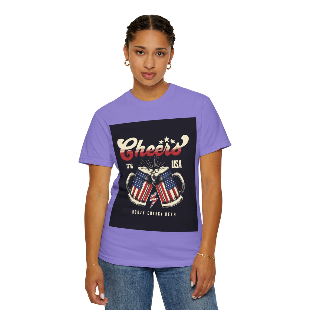 Cheers USA T-Shirt — Patriotic Beer Mugs Graphic Tee (1776)