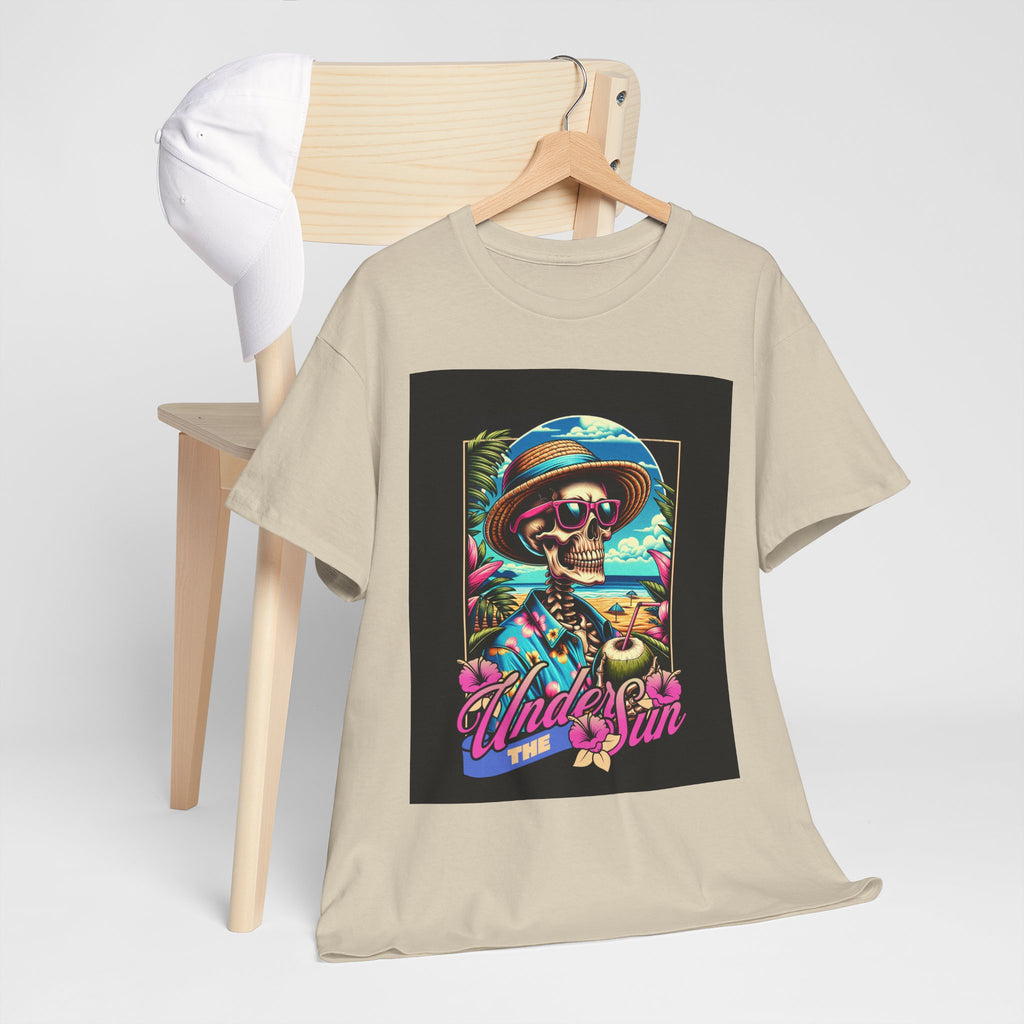 Skull Beach Tee — "Under the Sun" Retro Surf Graphic T-Shirt