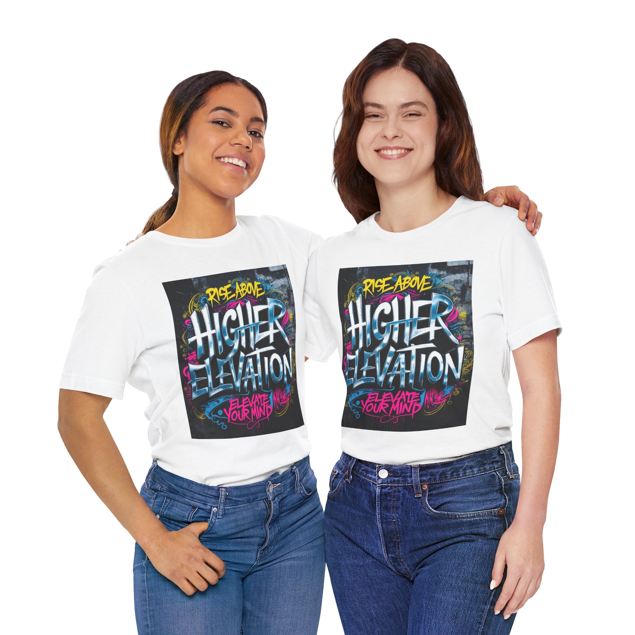 Higher Elevation Graffiti T-Shirt — "Rise Above, Elevate Your Mind"