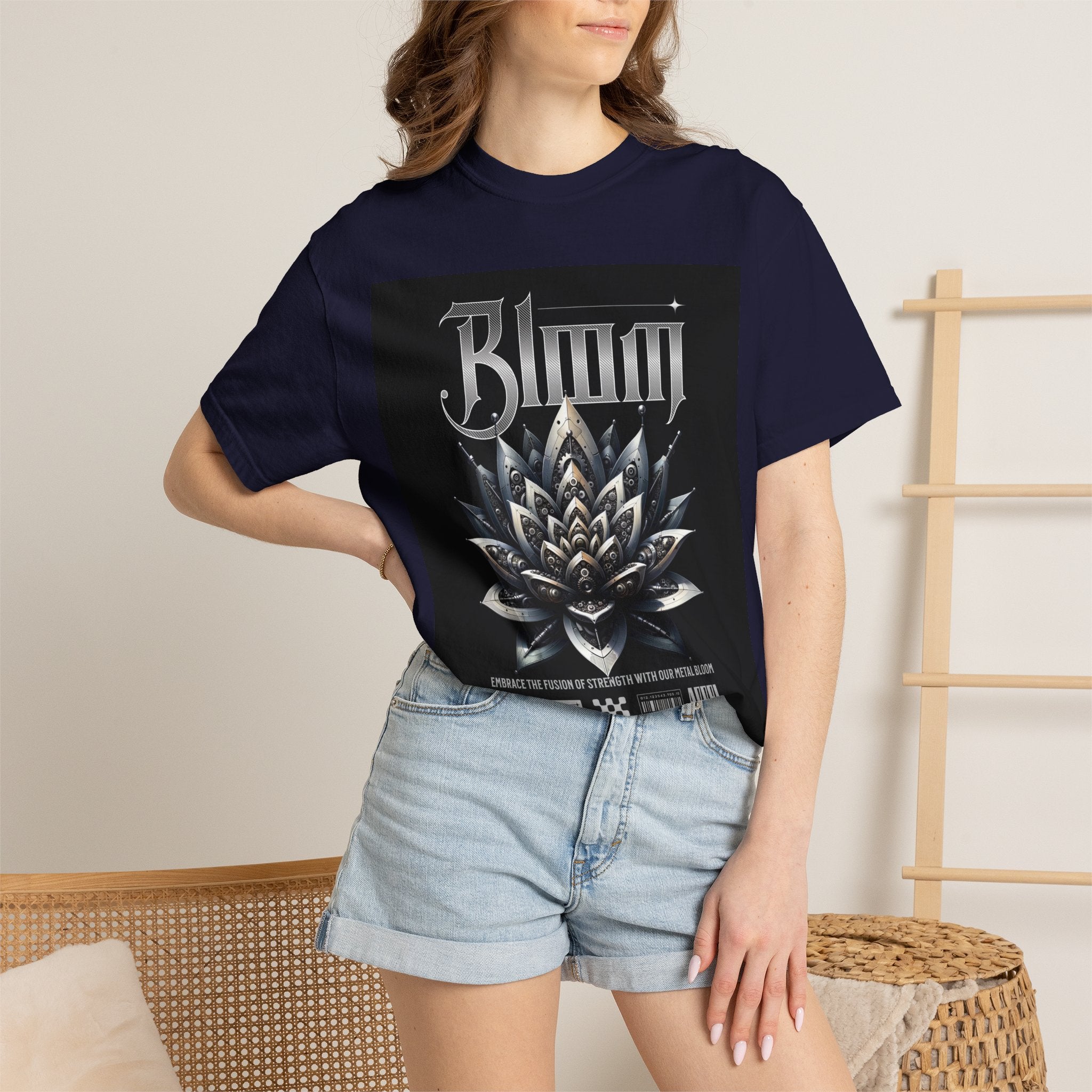 Metal Lotus Graphic T-Shirt — "Bloom" Gothic Band Poster Tee