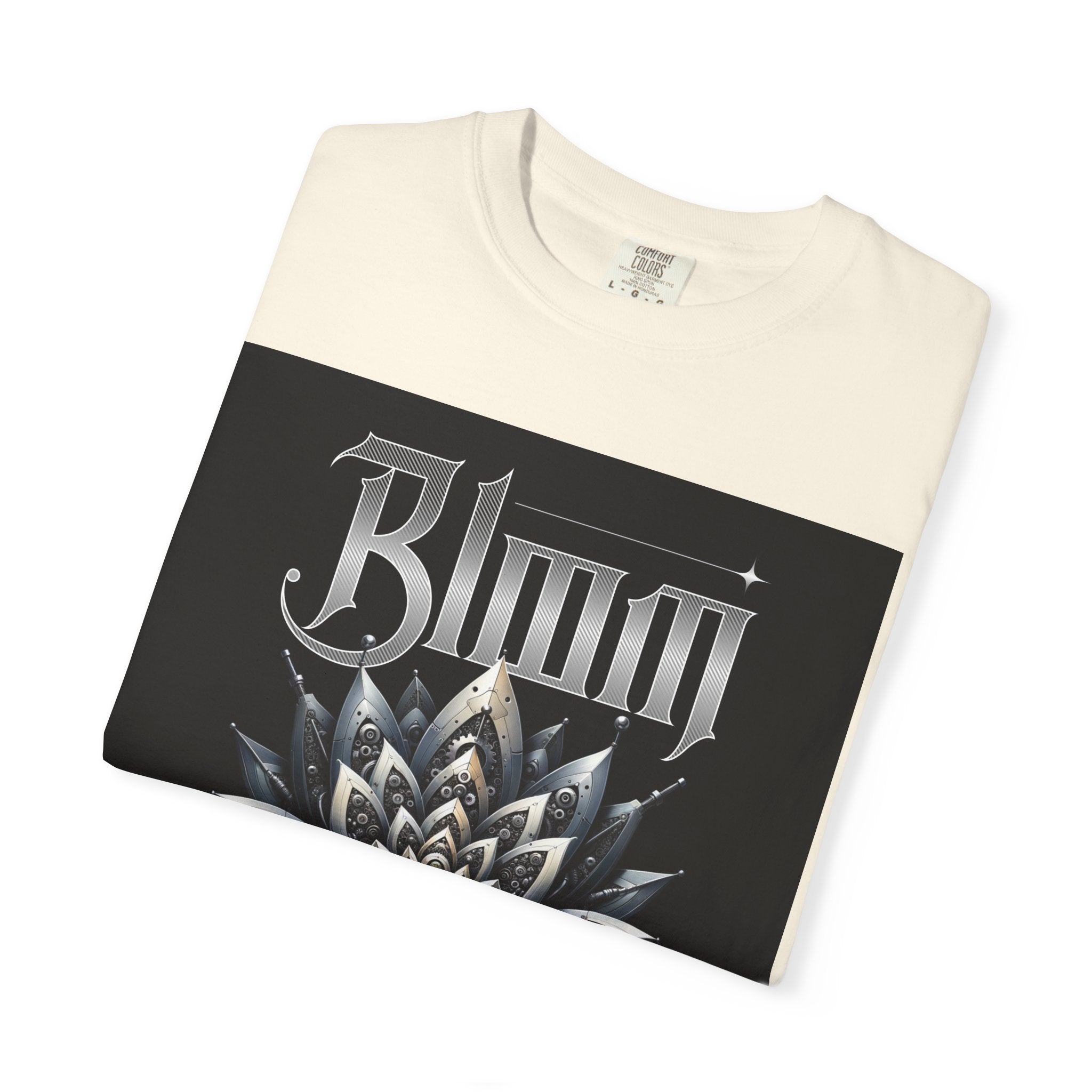 Metal Lotus Graphic T-Shirt — "Bloom" Gothic Band Poster Tee